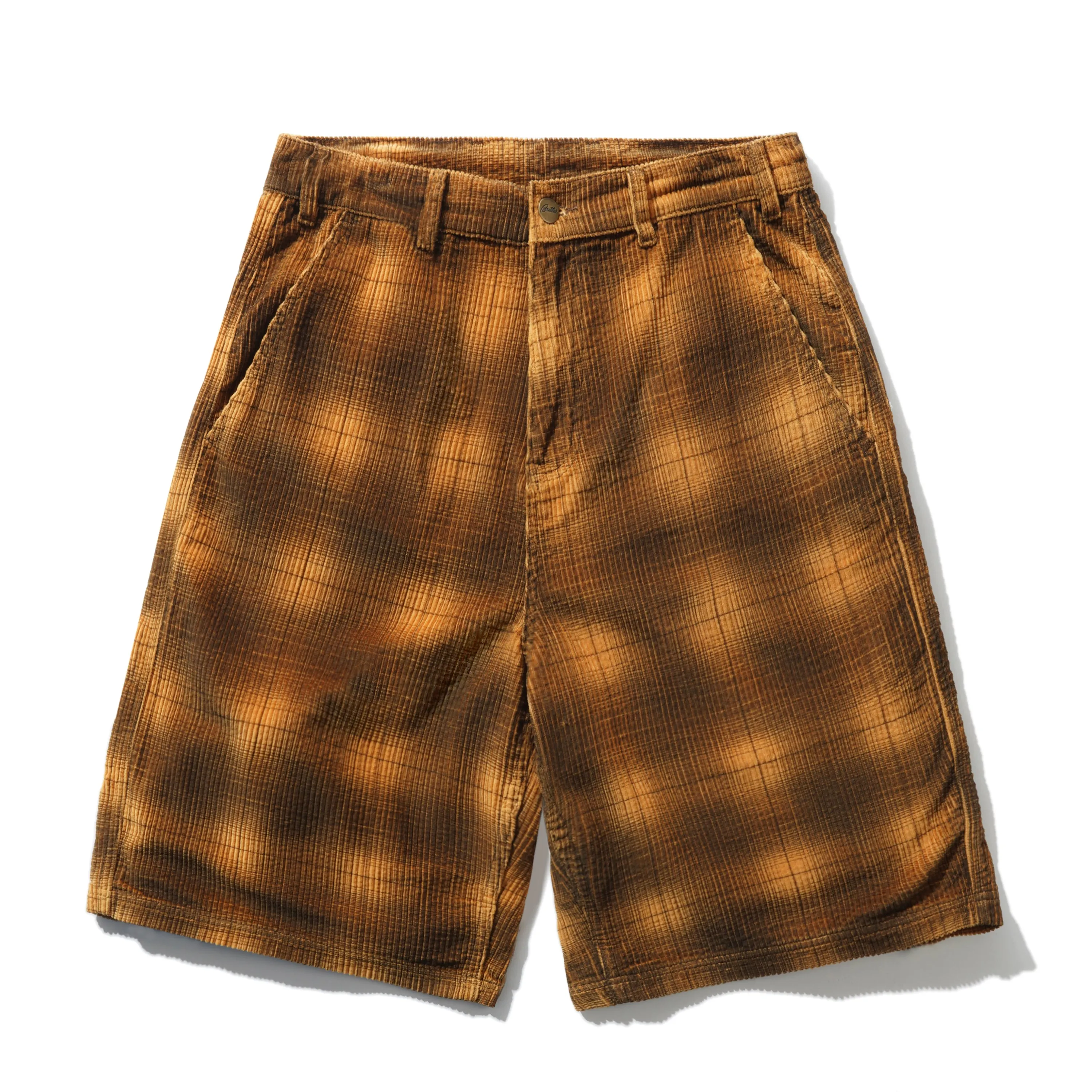 Cord Work Shorts, Mustard Plaid sold by Butter