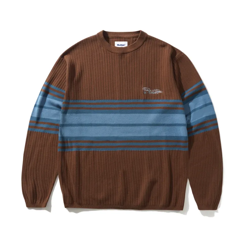 Crest Knit Sweater, Brown made by Butter