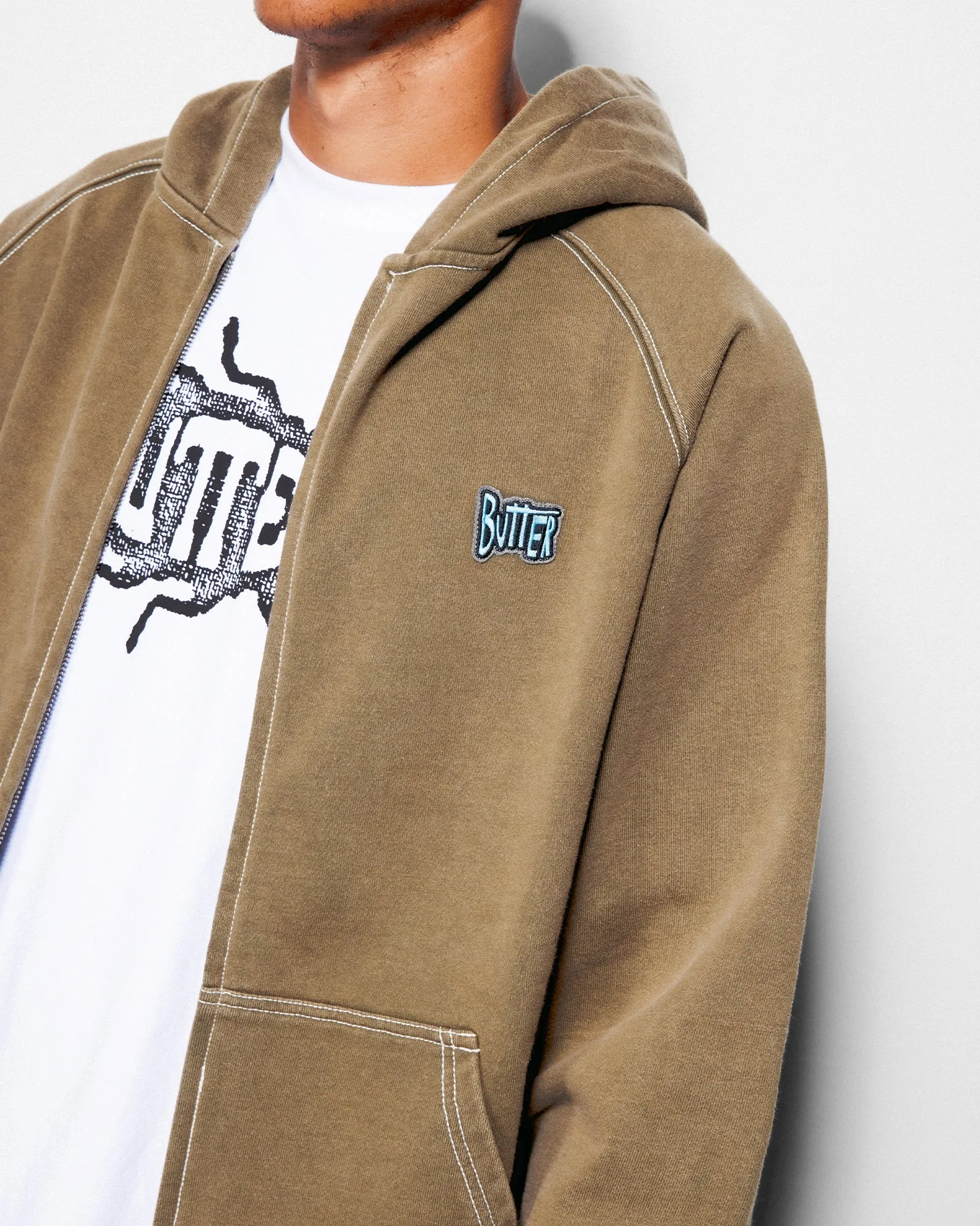 Sketch Zip-Thru Hood, Army sold by Butter product image thumbnail 5