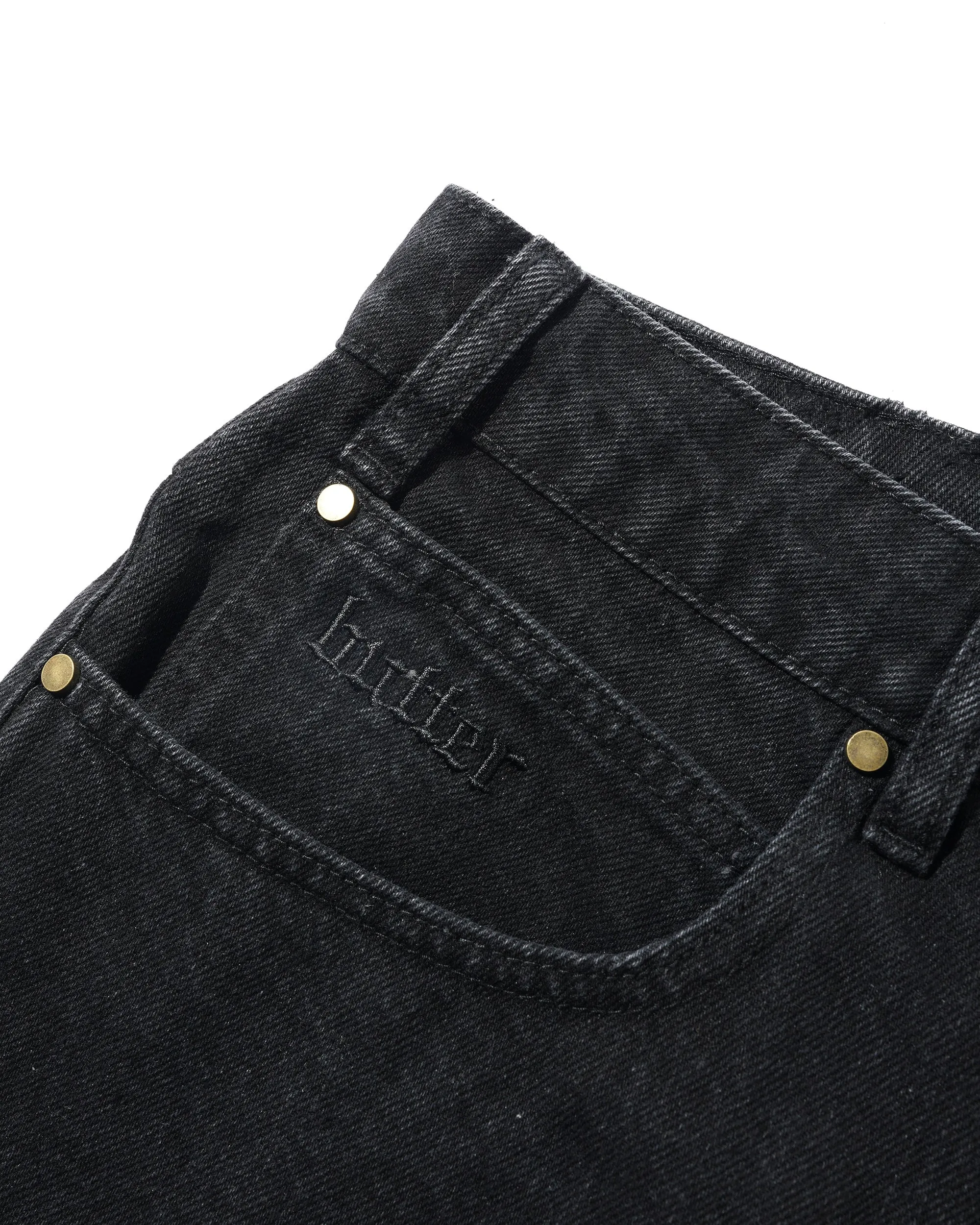 Rivet Denim Shorts, Washed Black sold by Butter product image thumbnail 4