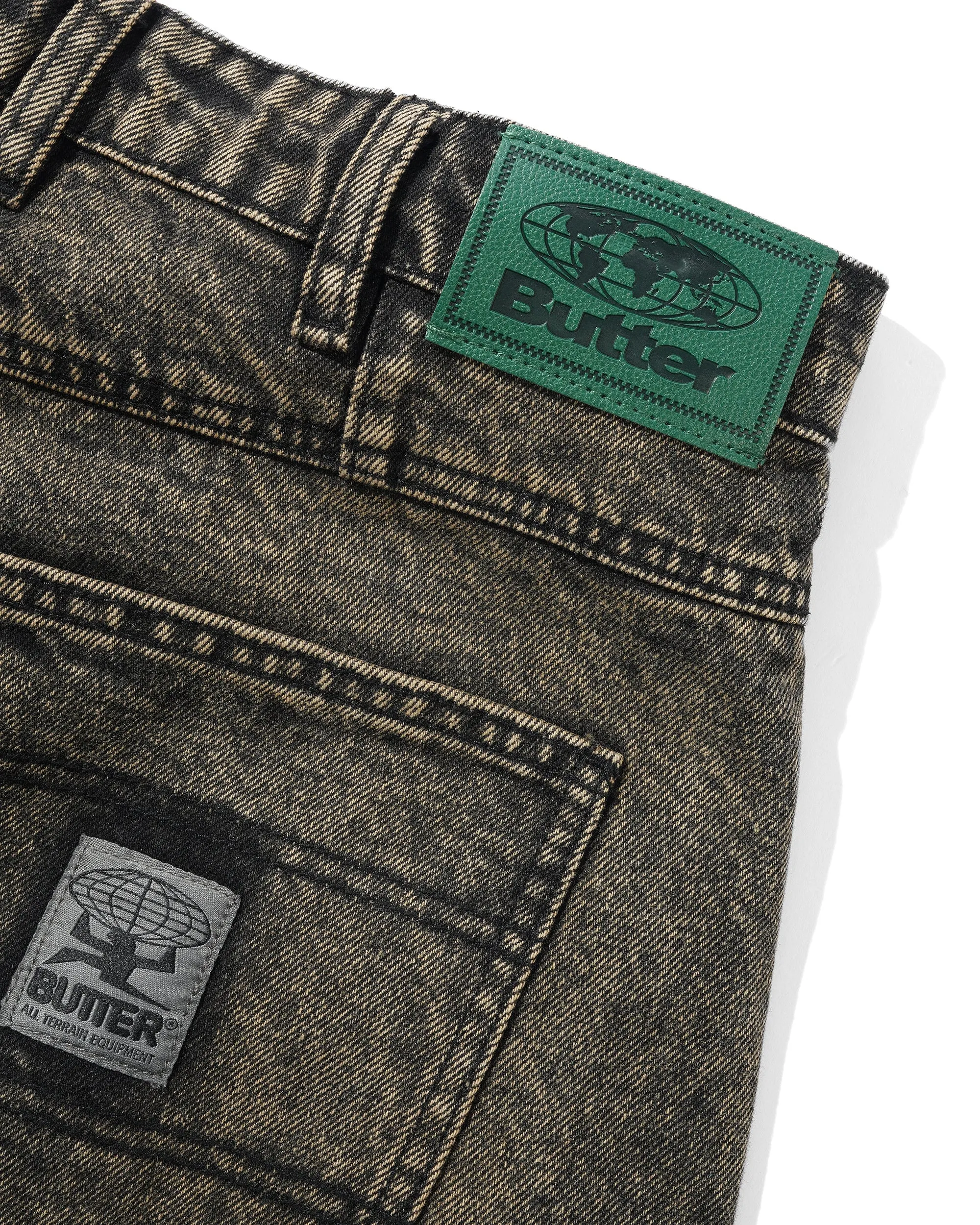 Wide Cut Denim Jeans, Acid Washed Brown sold by Butter product image thumbnail 4