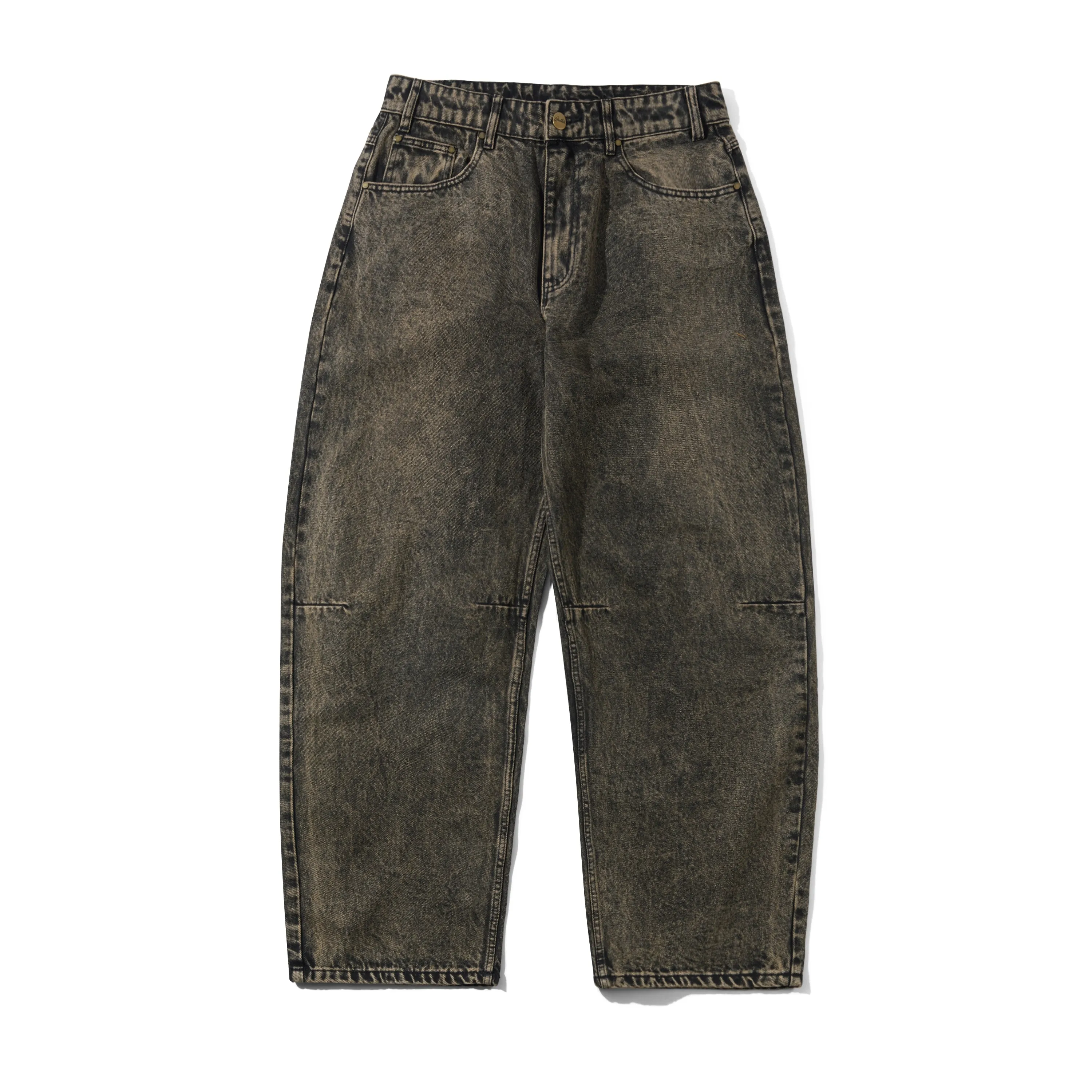Wide Cut Denim Jeans, Acid Washed Brown sold by Butter