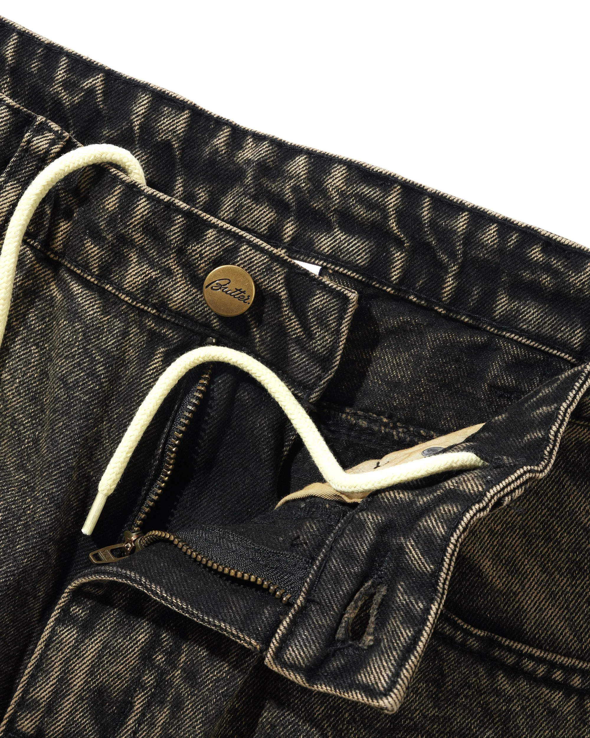 Wide Cut Denim Jeans, Acid Washed Brown sold by Butter product image thumbnail 5