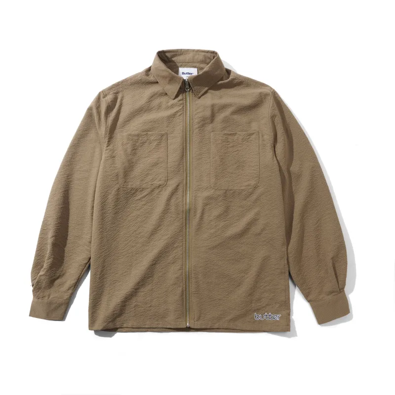 Carve Zip Shirt, Walnut made by Butter