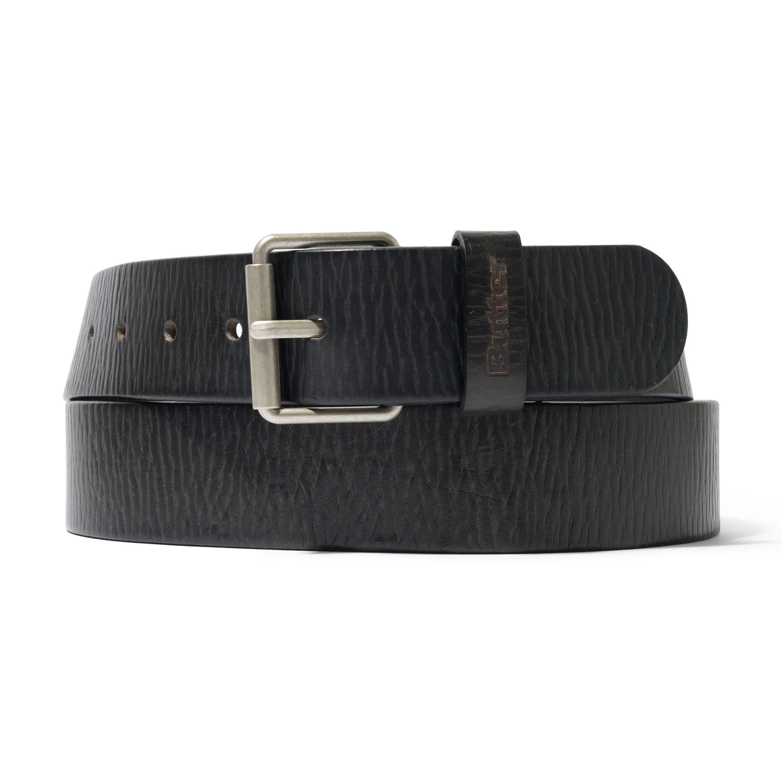 Distressed Leather Belt, Black sold by Butter