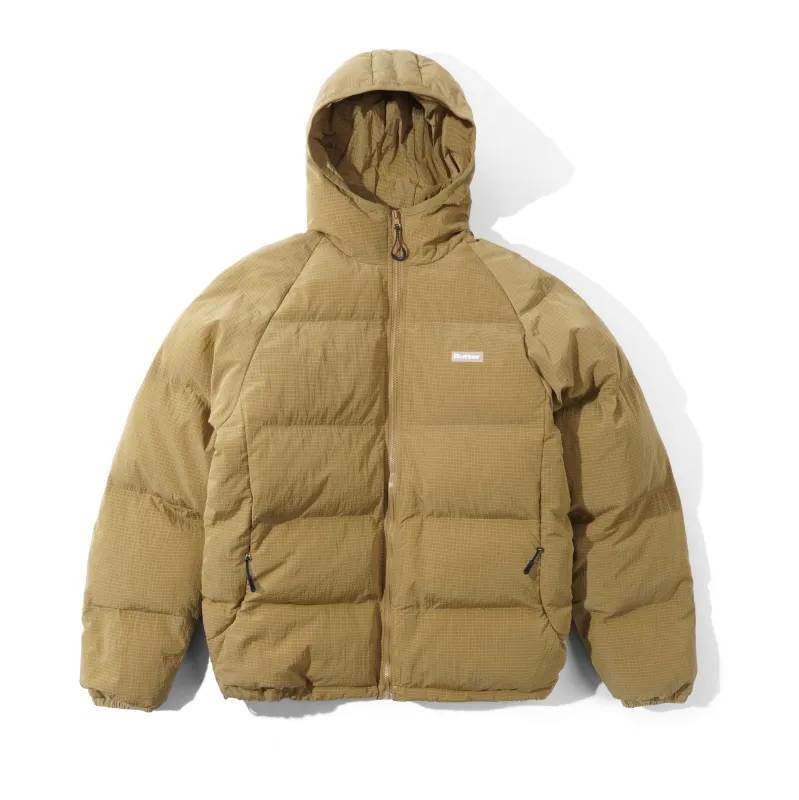 Hooded Puffer Jacket, Tan sold by Butter