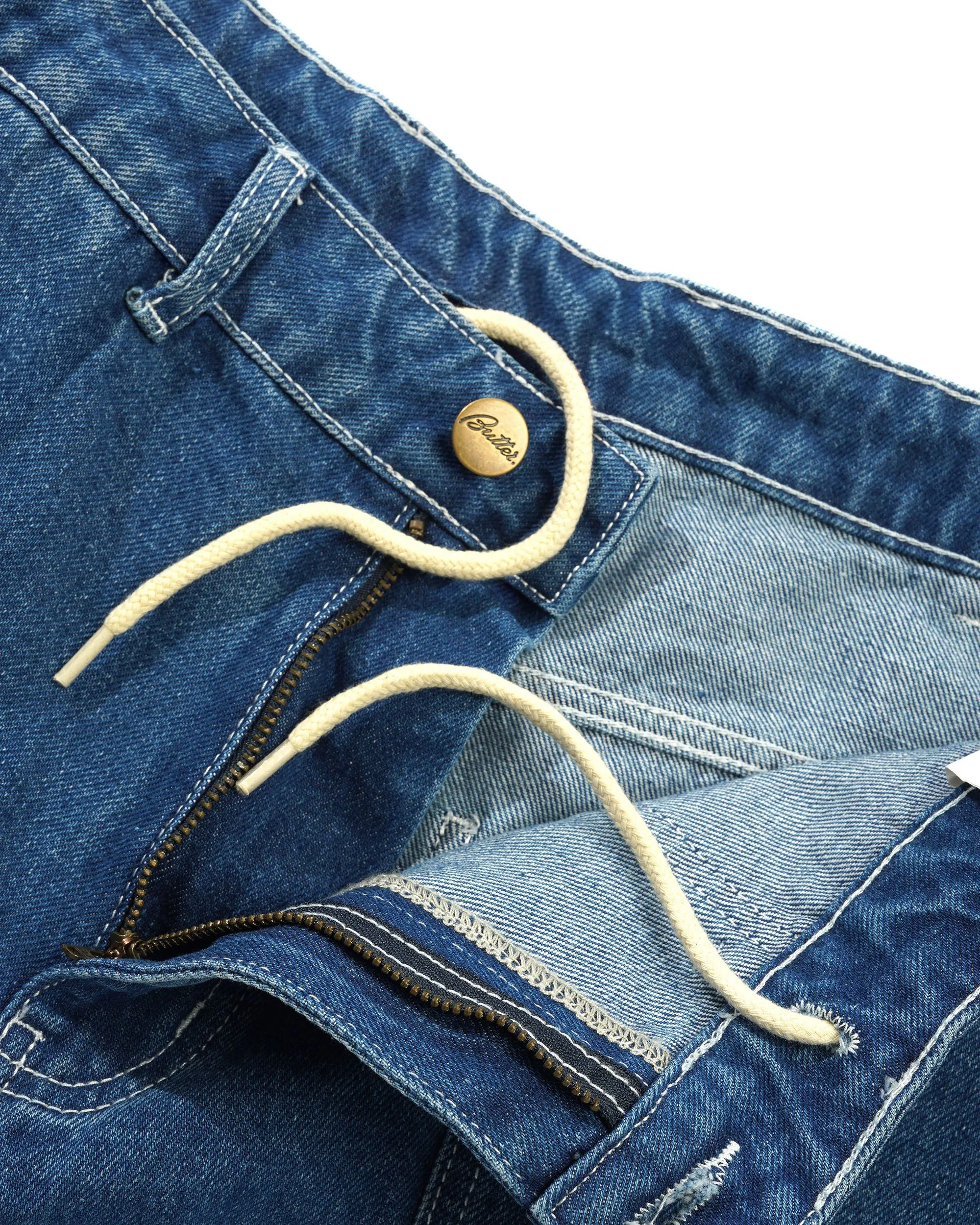 Scribble Denim Shorts, Mid Blue sold by Butter product image thumbnail 3