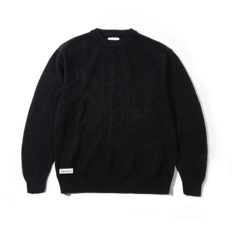 Scribble Knit Sweater, Black made by Butter