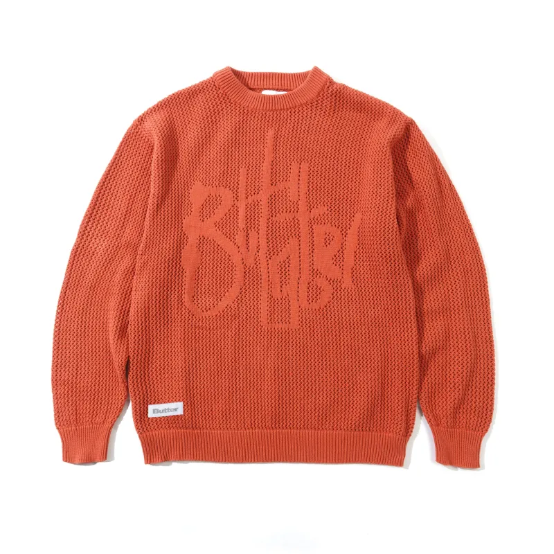 Scribble Knit Sweater, Burnt Orange made by Butter