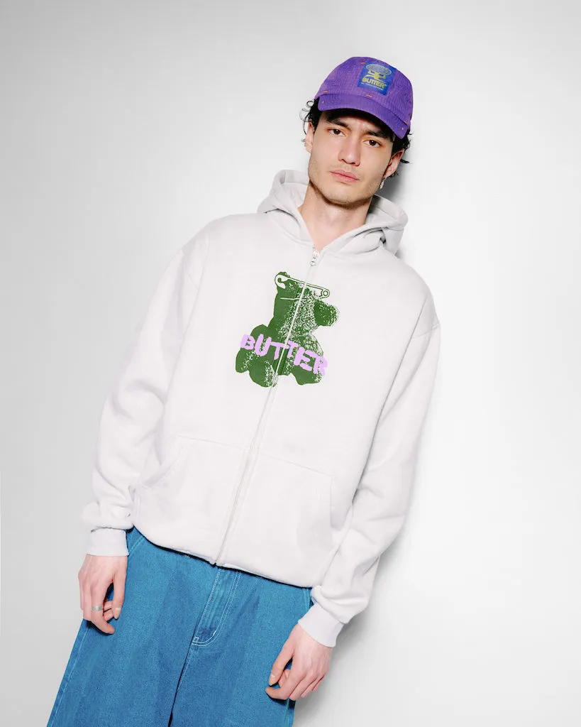 Teddy Bear Zip-Thru Hood, Cement sold by Butter product image thumbnail 3