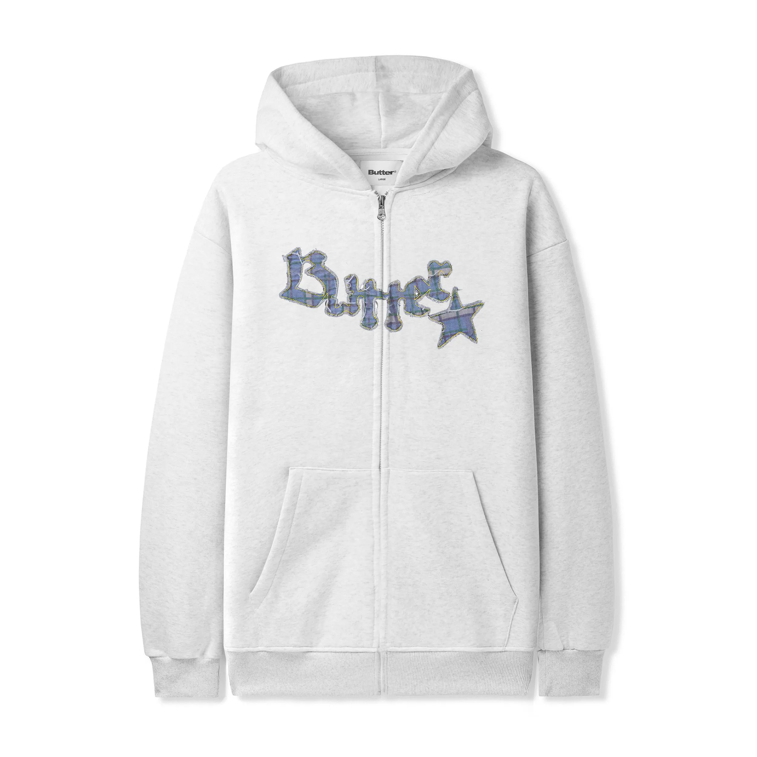 Edge Applique Zip-Thru Hood, Ash sold by Butter