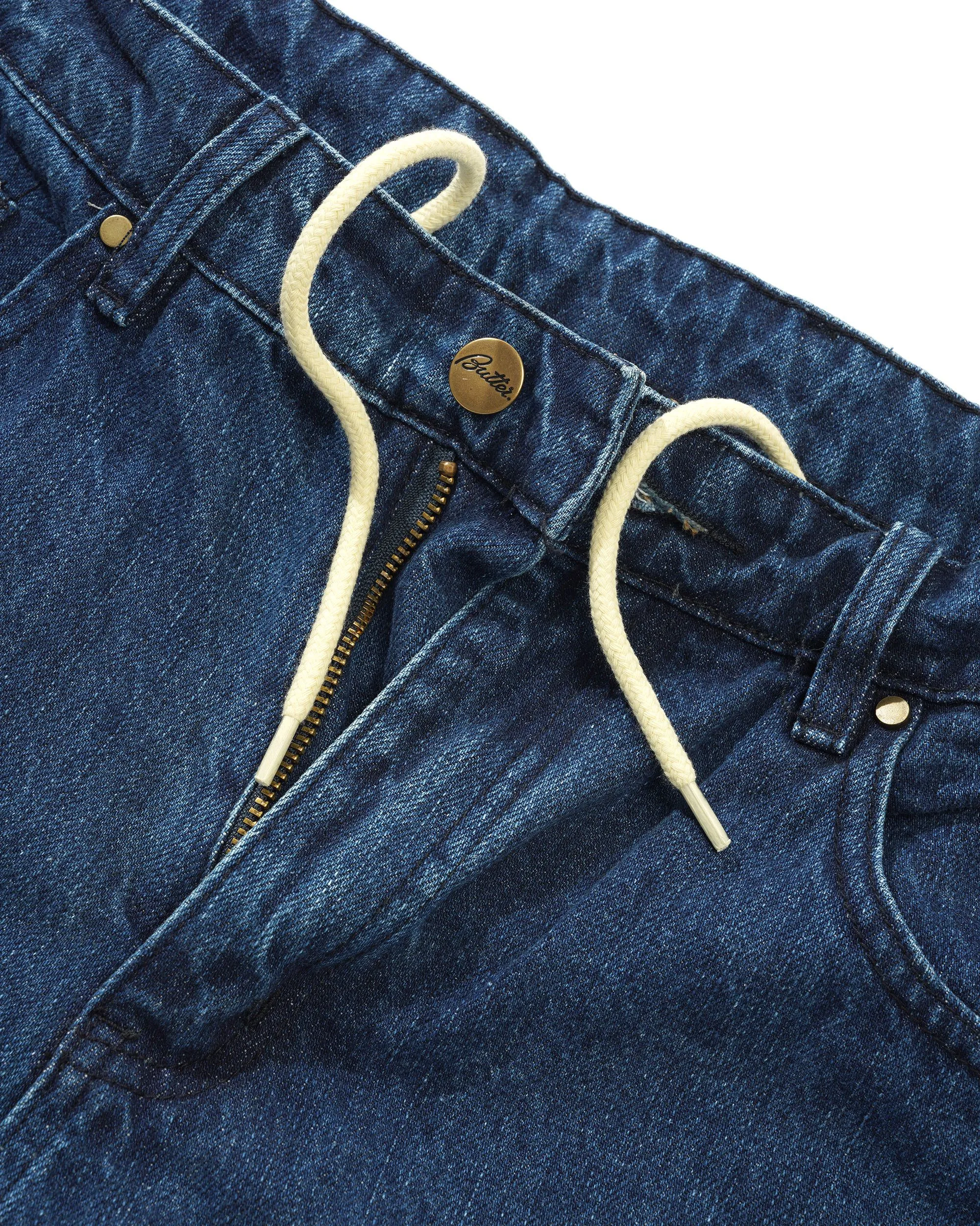 Wide Cut Denim Jeans, Washed Slub Blue sold by Butter product image thumbnail 4