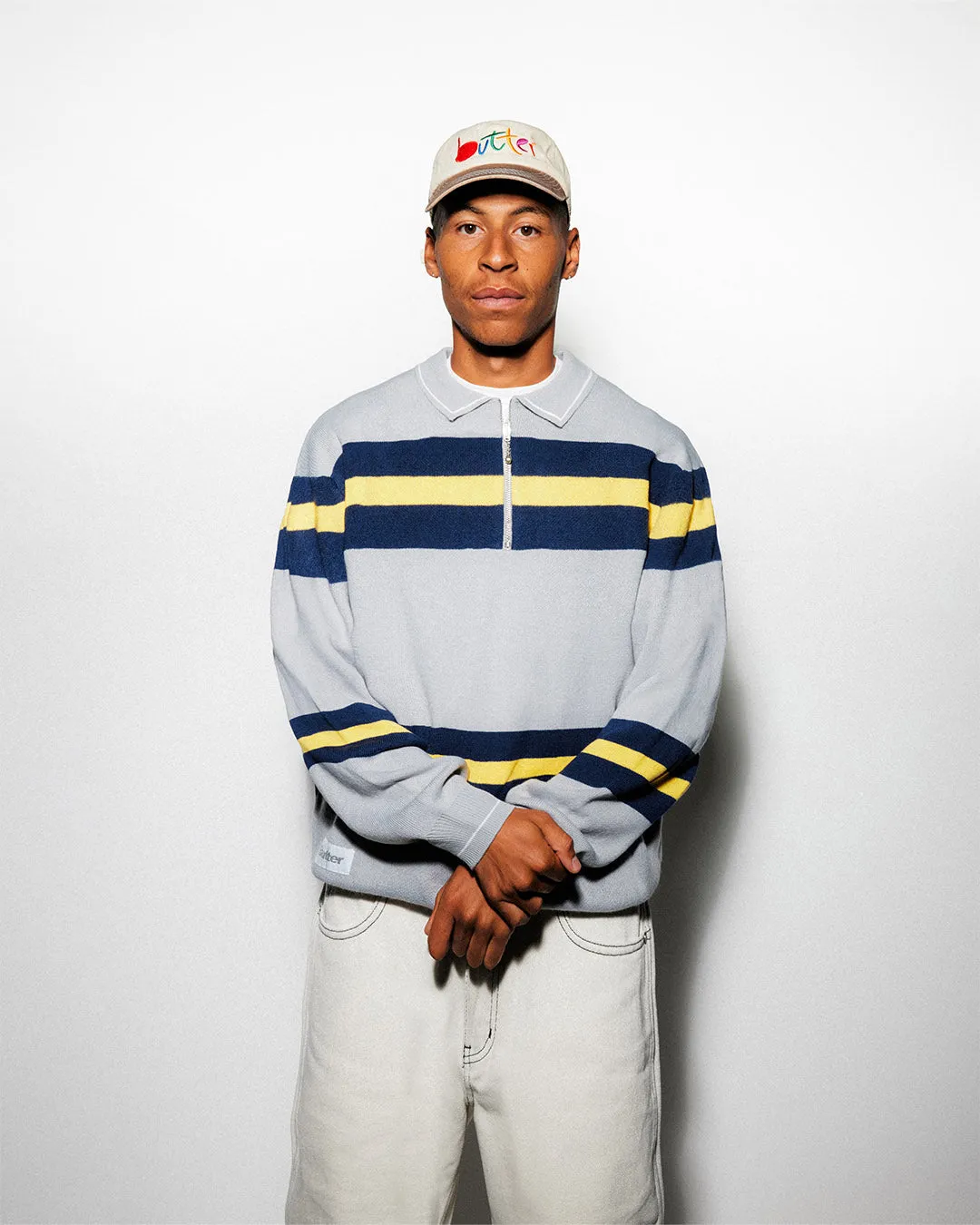 Polo Knit Sweater, Grey sold by Butter product image thumbnail 3
