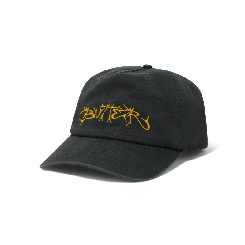 Scrawling 5 Panel Cap, Washed Black made by Butter