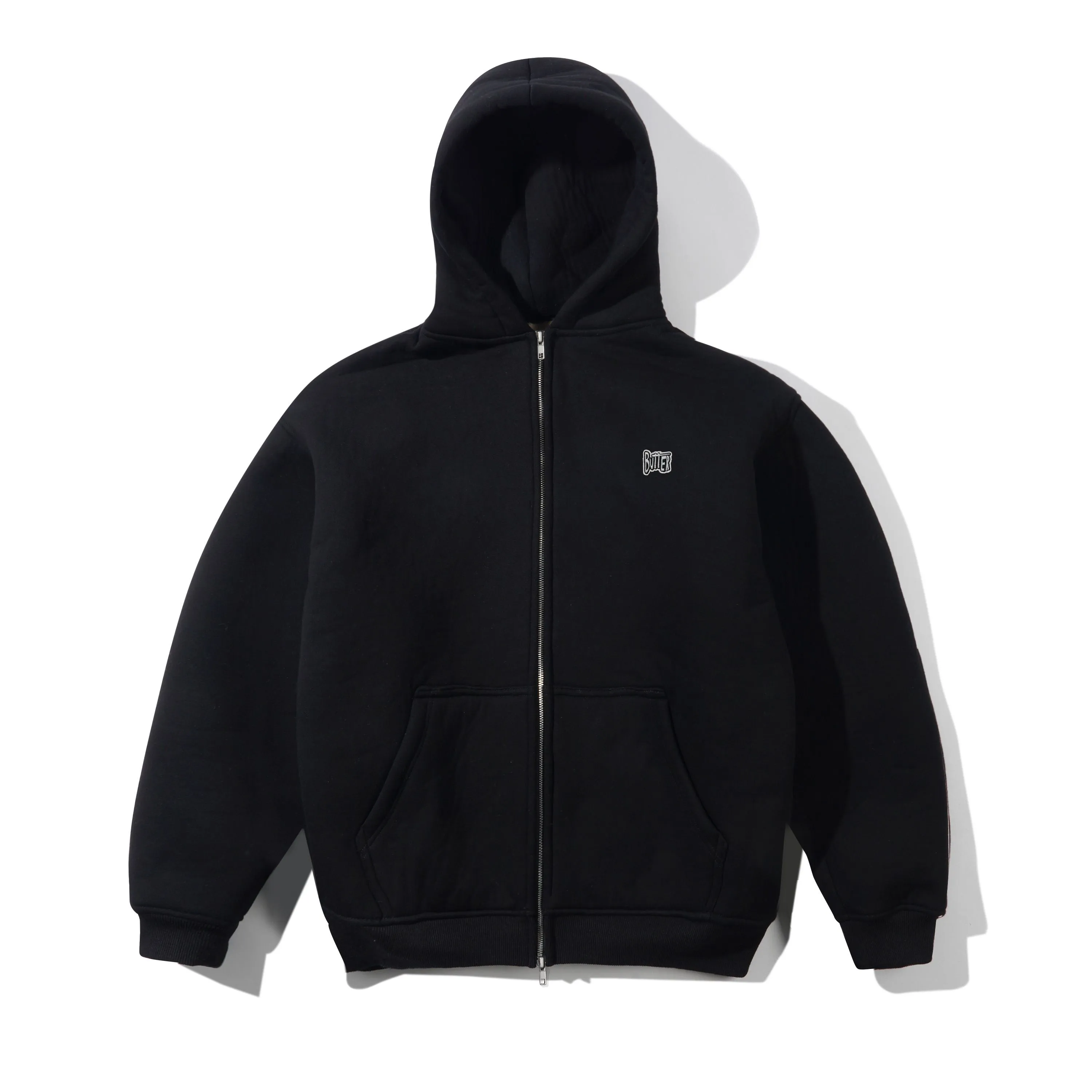 Pile Lined Zip-Thru Hood, Black sold by Butter
