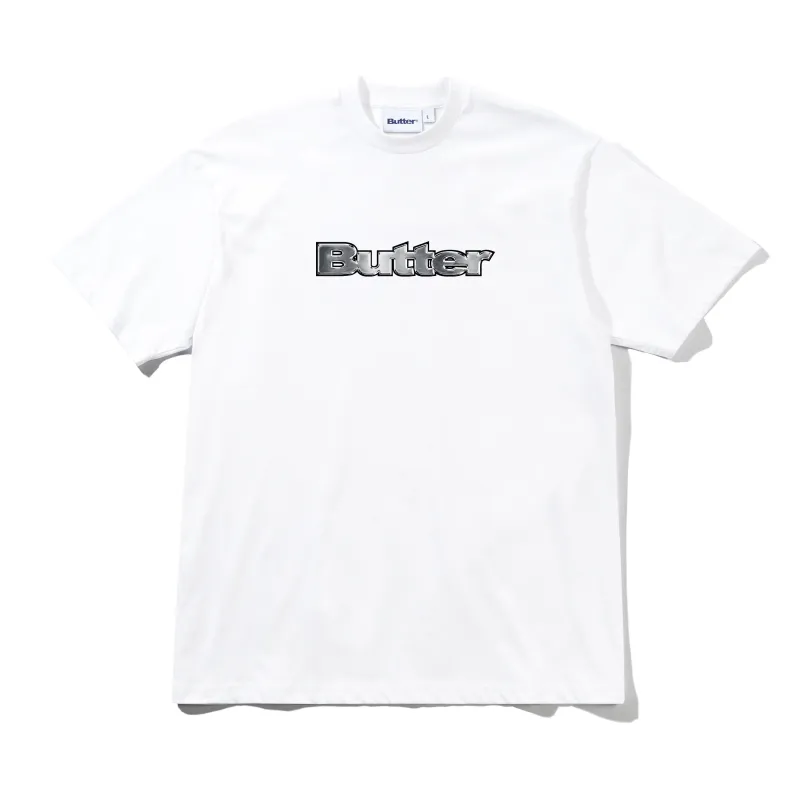 Chrome Logo Tee, White sold by Butter