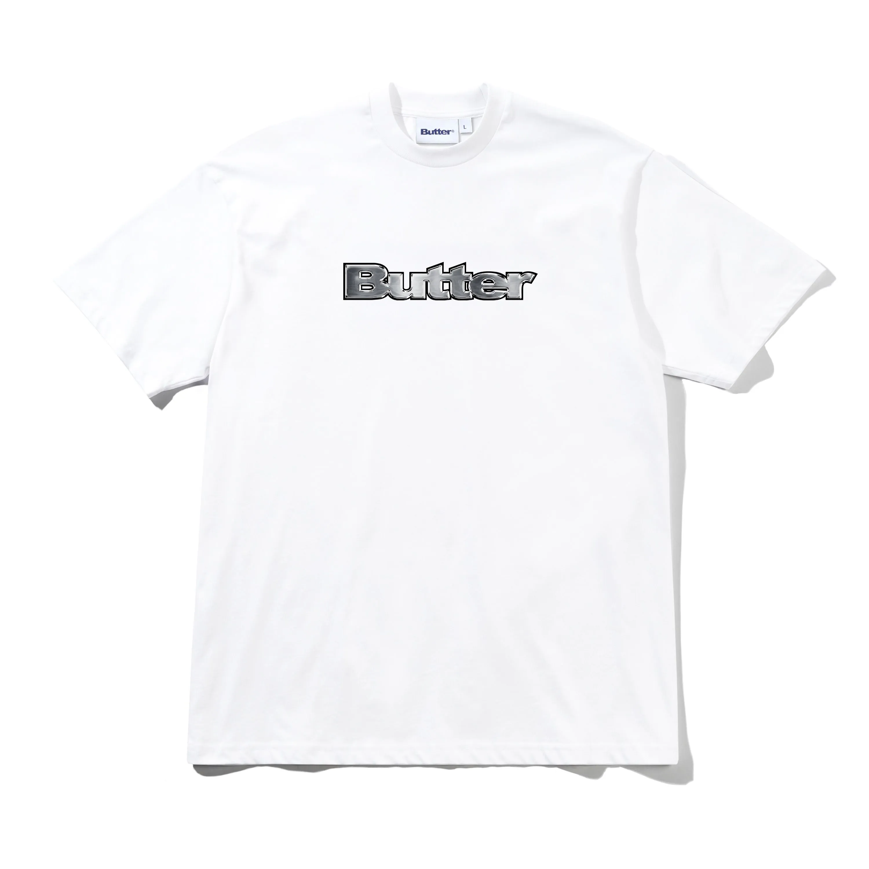 Chrome Logo Tee, White sold by Butter