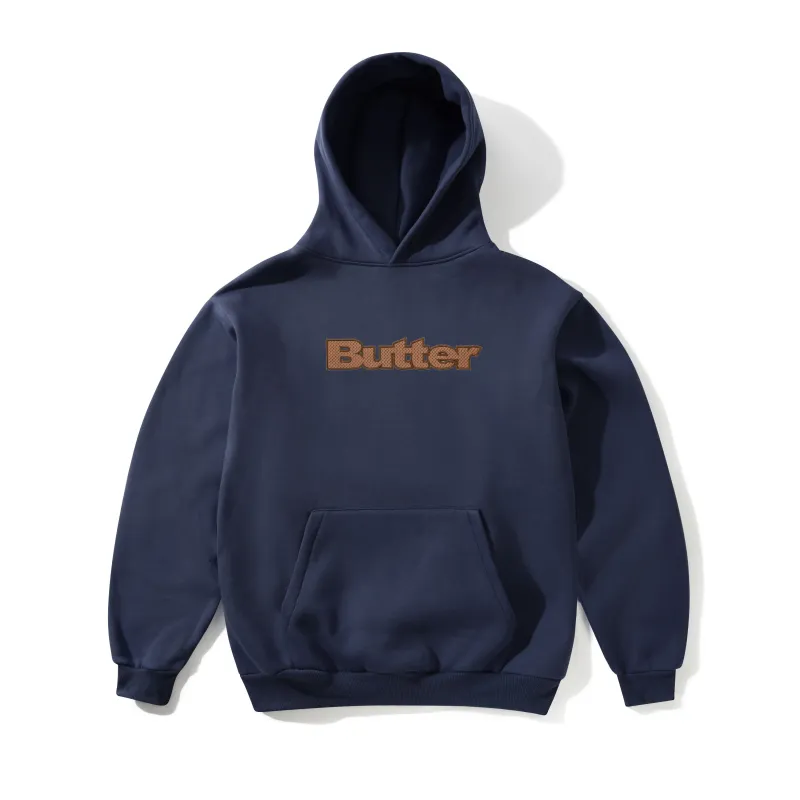 Textured Logo Pullover Hood, Navy sold by Butter