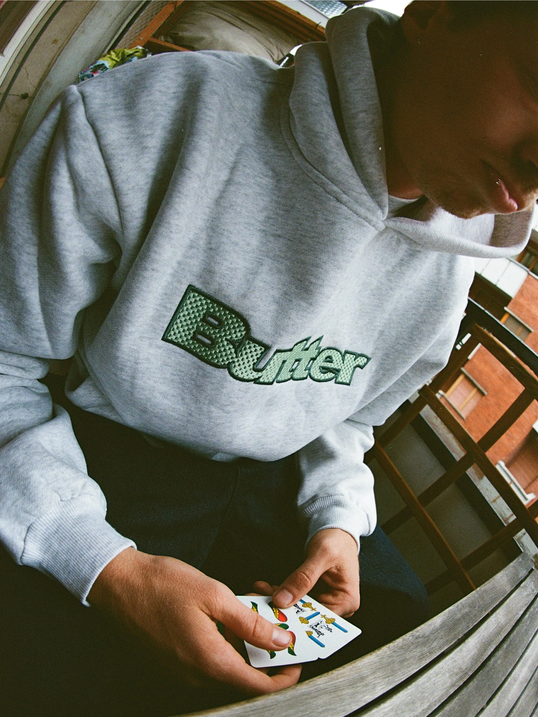 Textured Logo Pullover Hood, Ash sold by Butter product image thumbnail 4