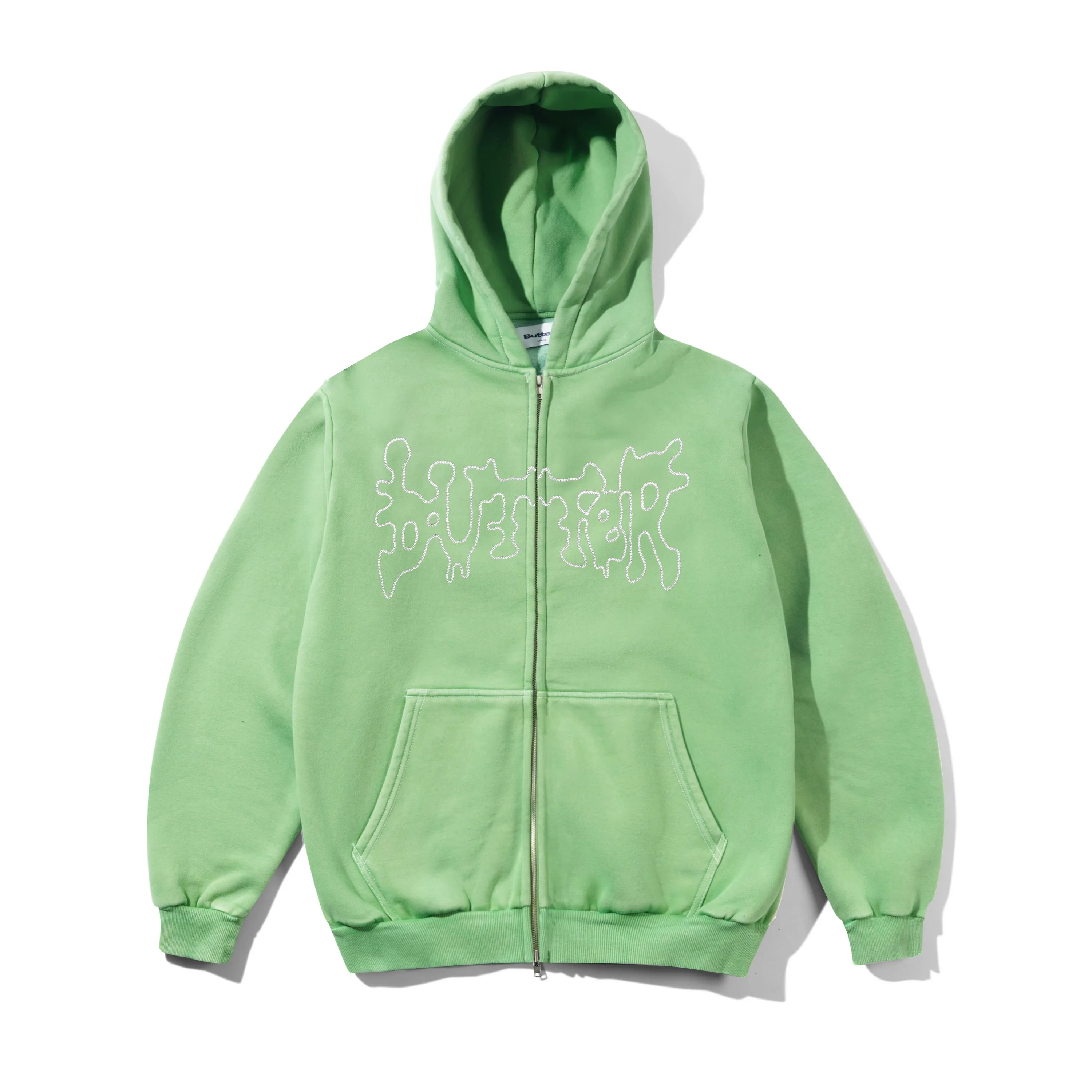 Blotch Zip-Thru Hood, Washed Green sold by Butter