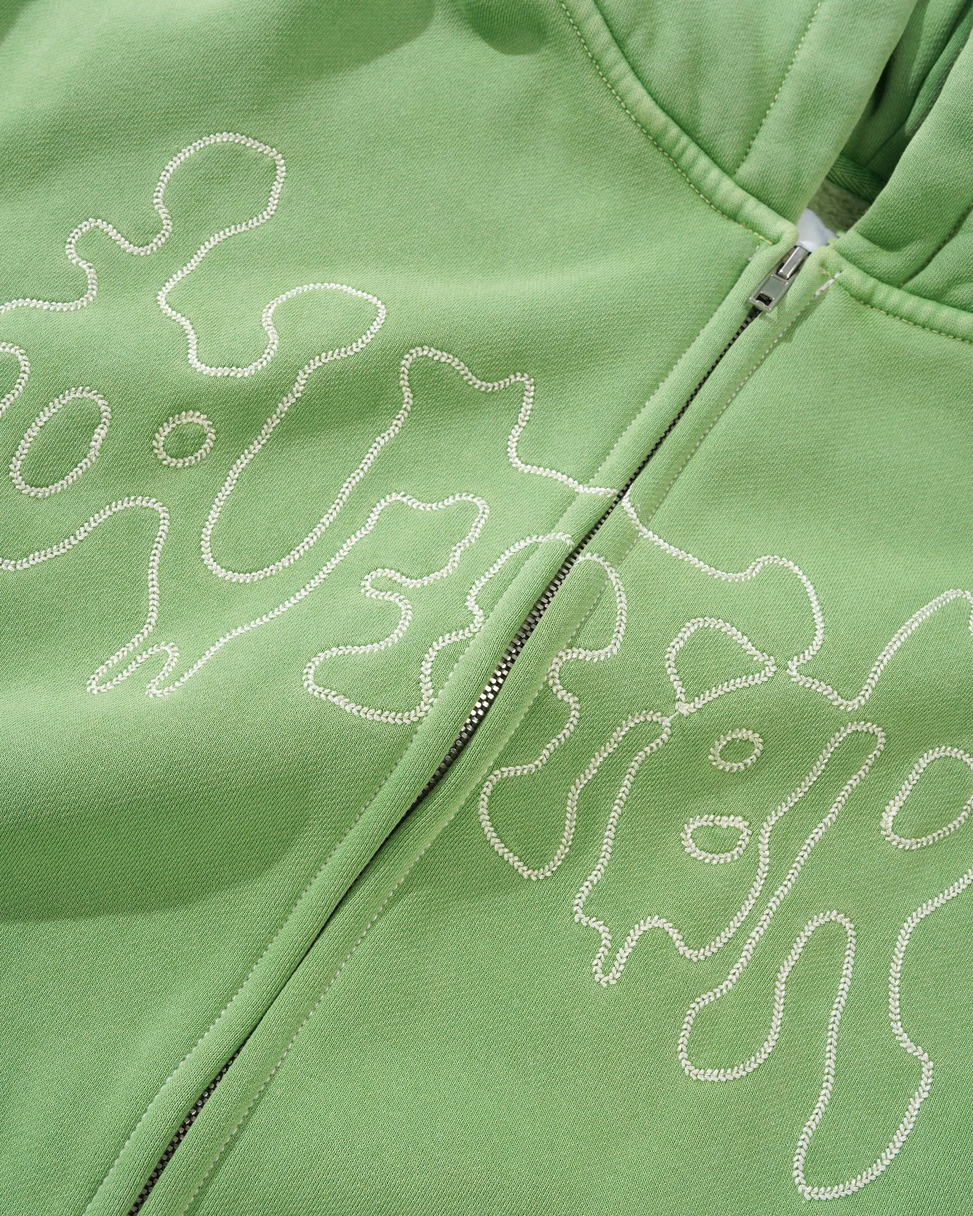 Blotch Zip-Thru Hood, Washed Green sold by Butter product image thumbnail 2