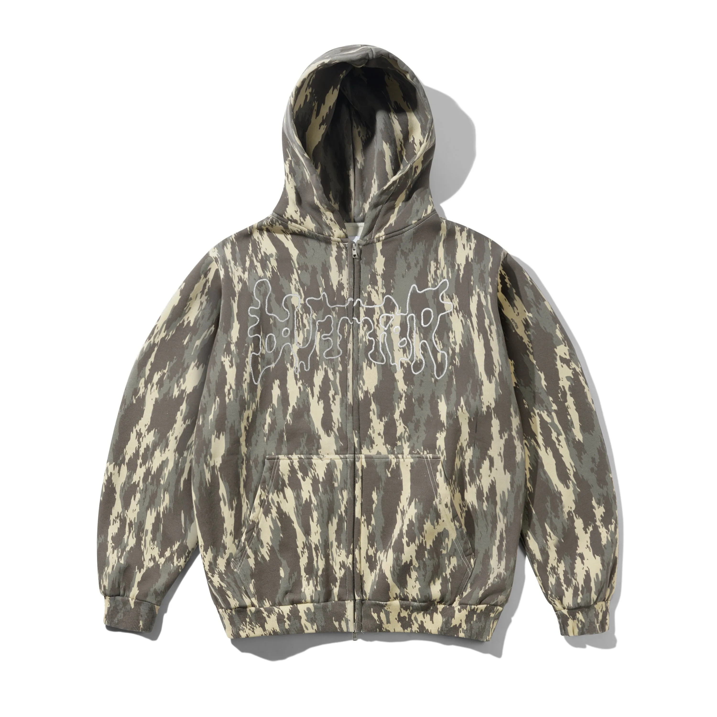 Blotch Zip-Thru Hood, Washed Camo sold by Butter