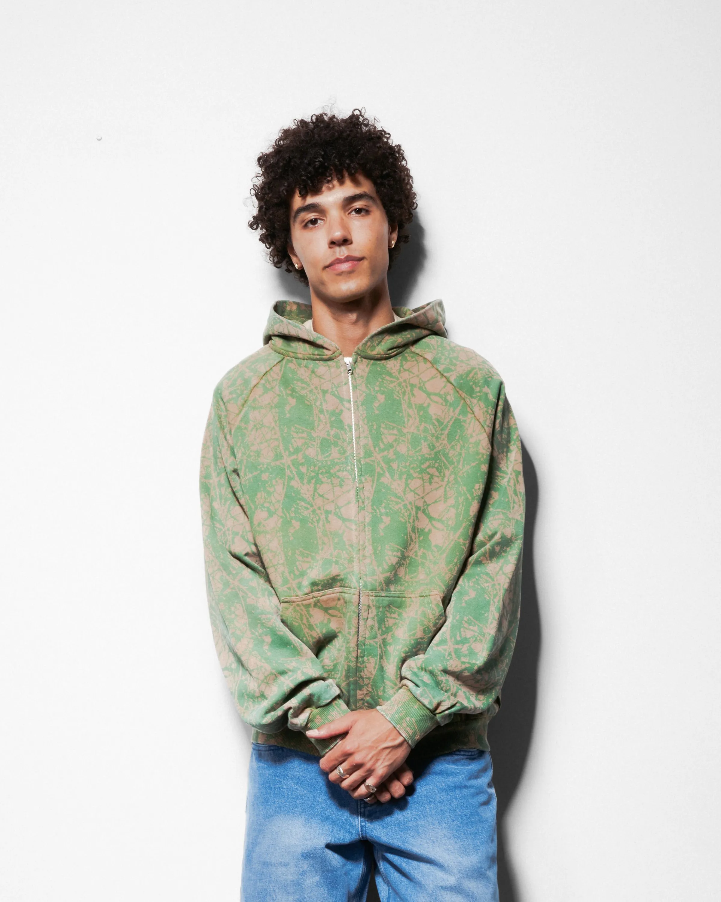 Woods Camo Zip-Thru Hood, Washed Black sold by Butter product image thumbnail 5