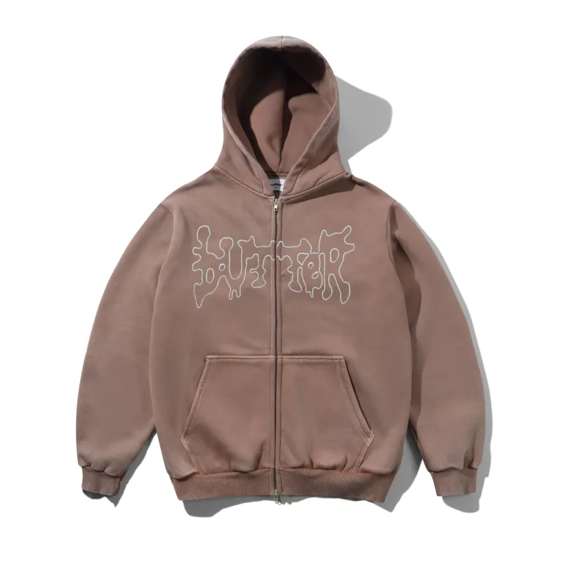 Blotch Zip-Thru Hood, Washed Berry sold by Butter