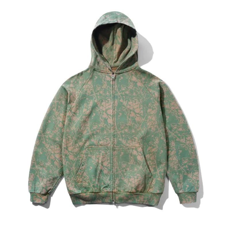 Woods Camo Zip-Thru Hood, Washed Sage sold by Butter