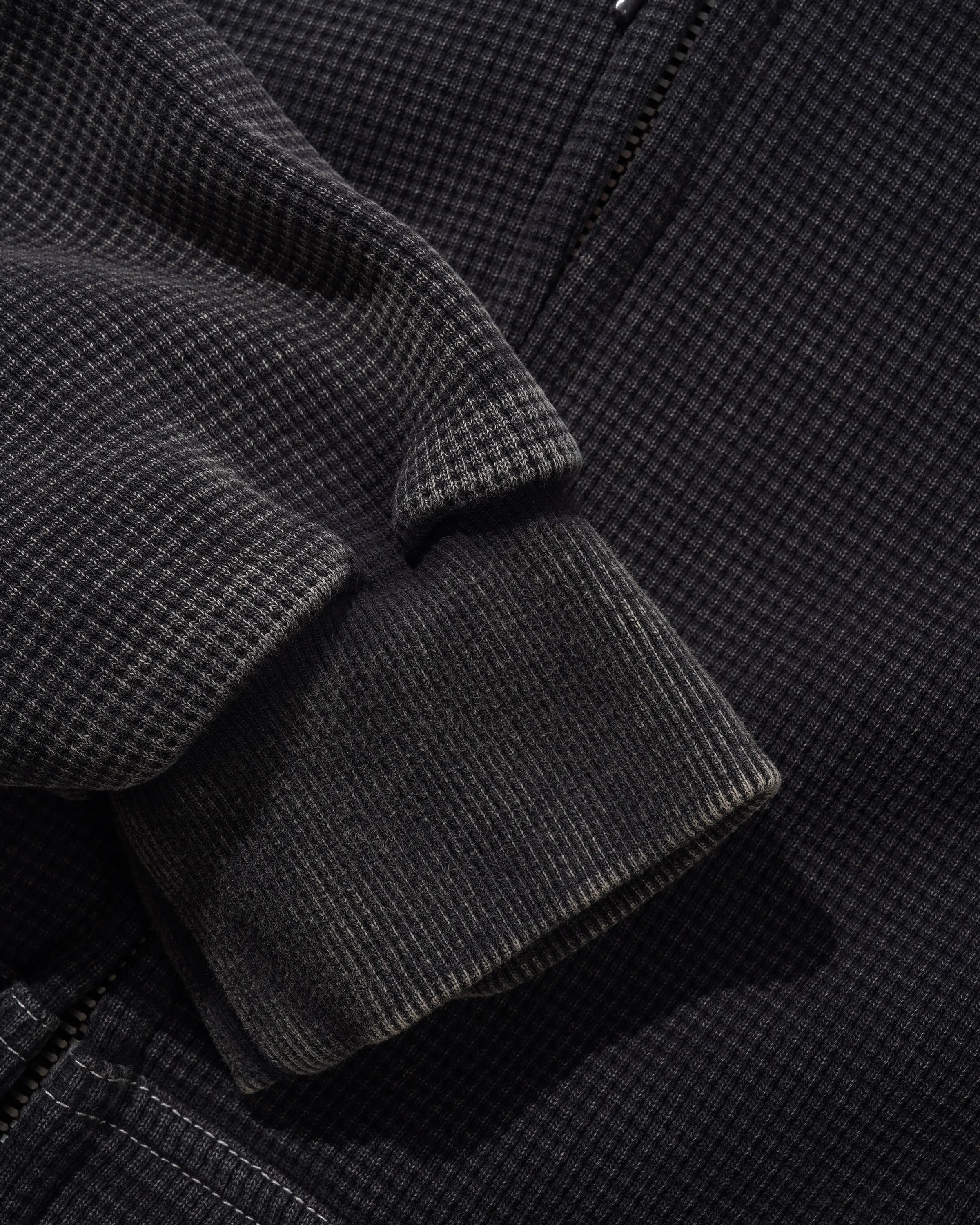 Waffle Zip-Thru Hood, Black Overdye sold by Butter product image thumbnail 2