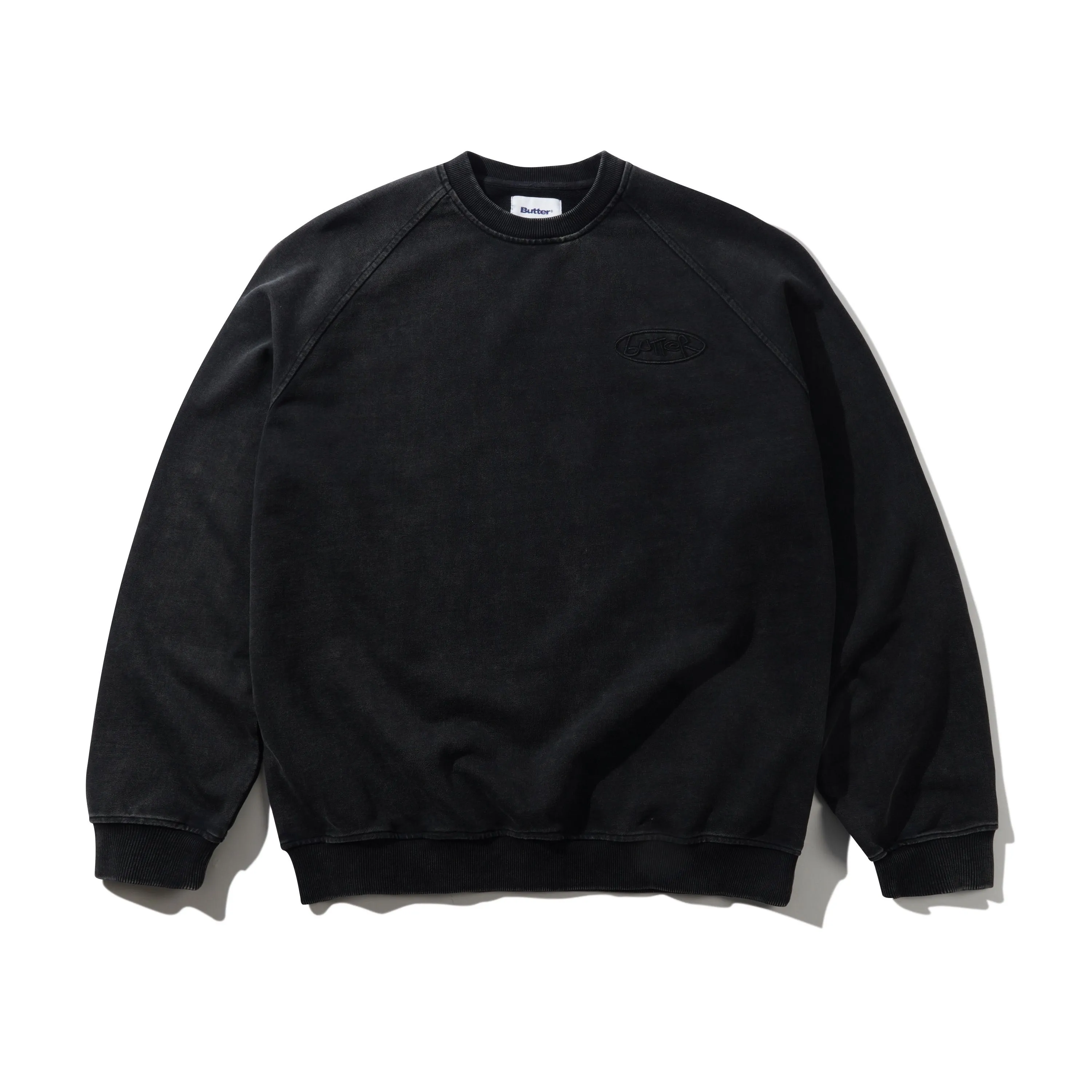 Scrubbed Crewneck, Black sold by Butter