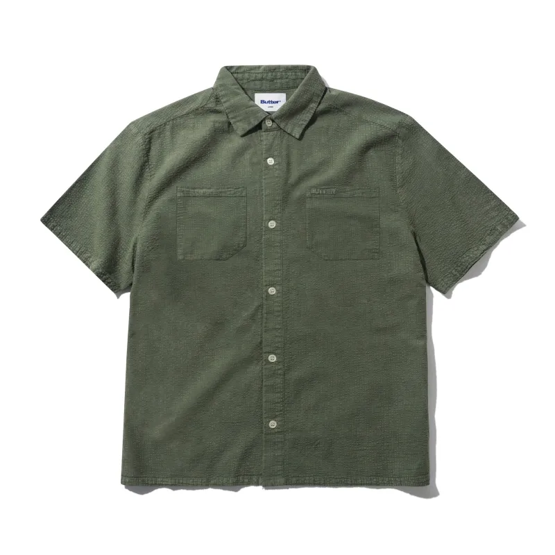 Overdye Seersucker S/S Shirt, Army made by Butter