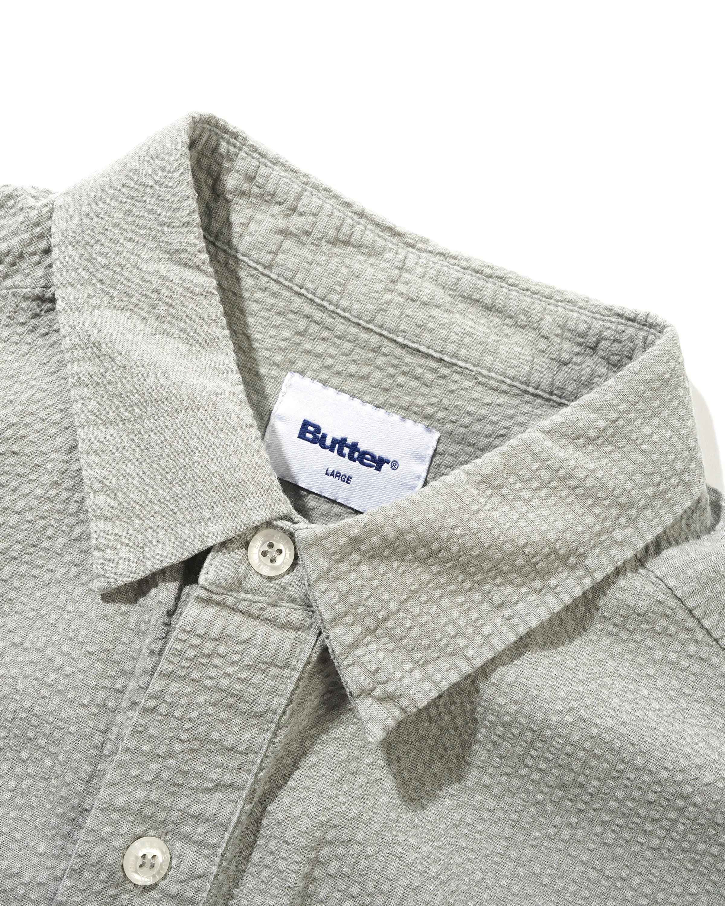 Overdye Seersucker S/S Shirt, Grey sold by Butter product image thumbnail 4