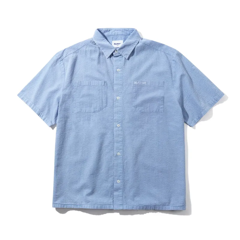 Overdye Seersucker S/S Shirt, Blue made by Butter