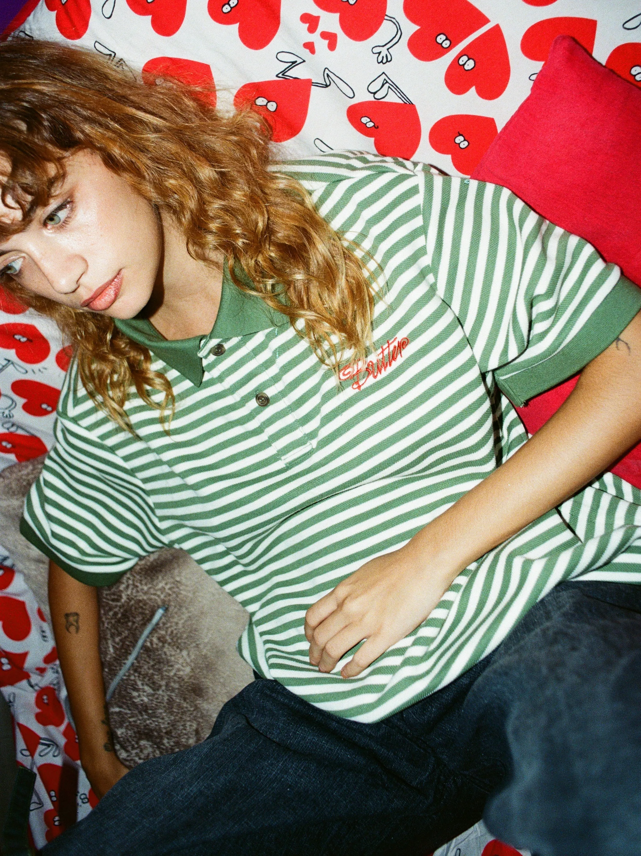 Stripe Polo Shirt, Navy / Marine sold by Butter product image thumbnail 4