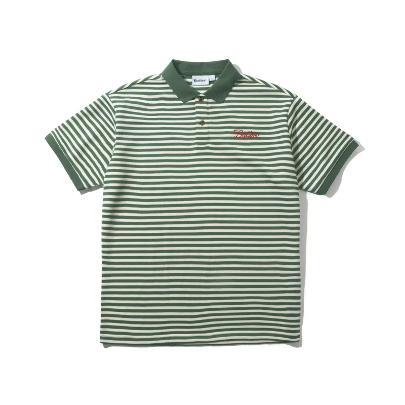 Stripe Polo Shirt, Sage / Natural made by Butter