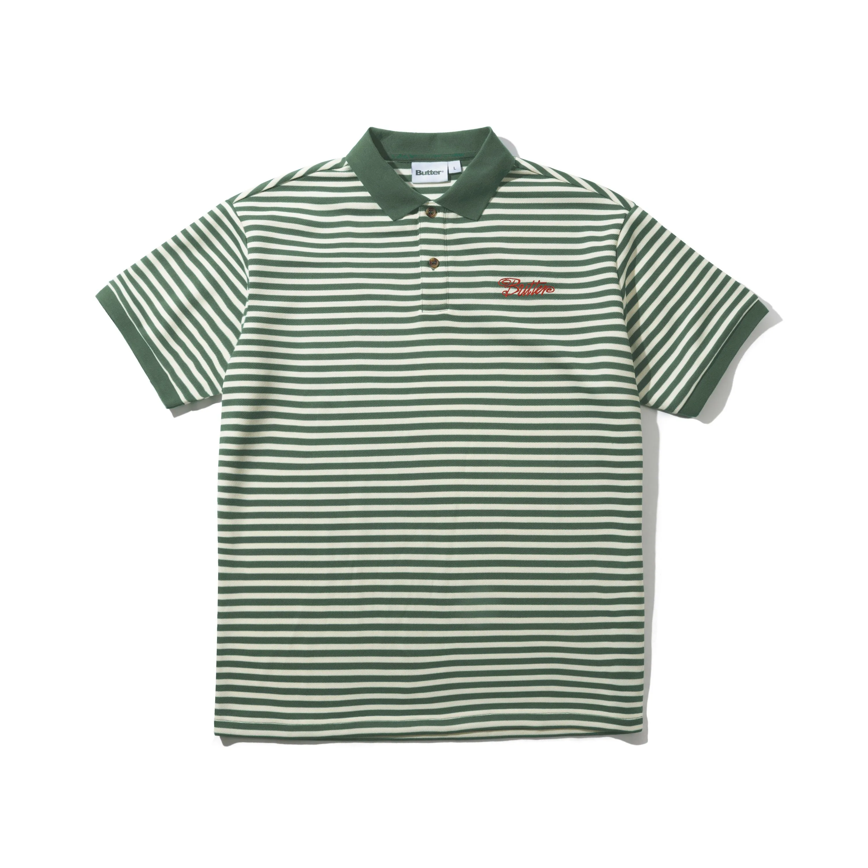 Stripe Polo Shirt, Sage / Natural sold by Butter