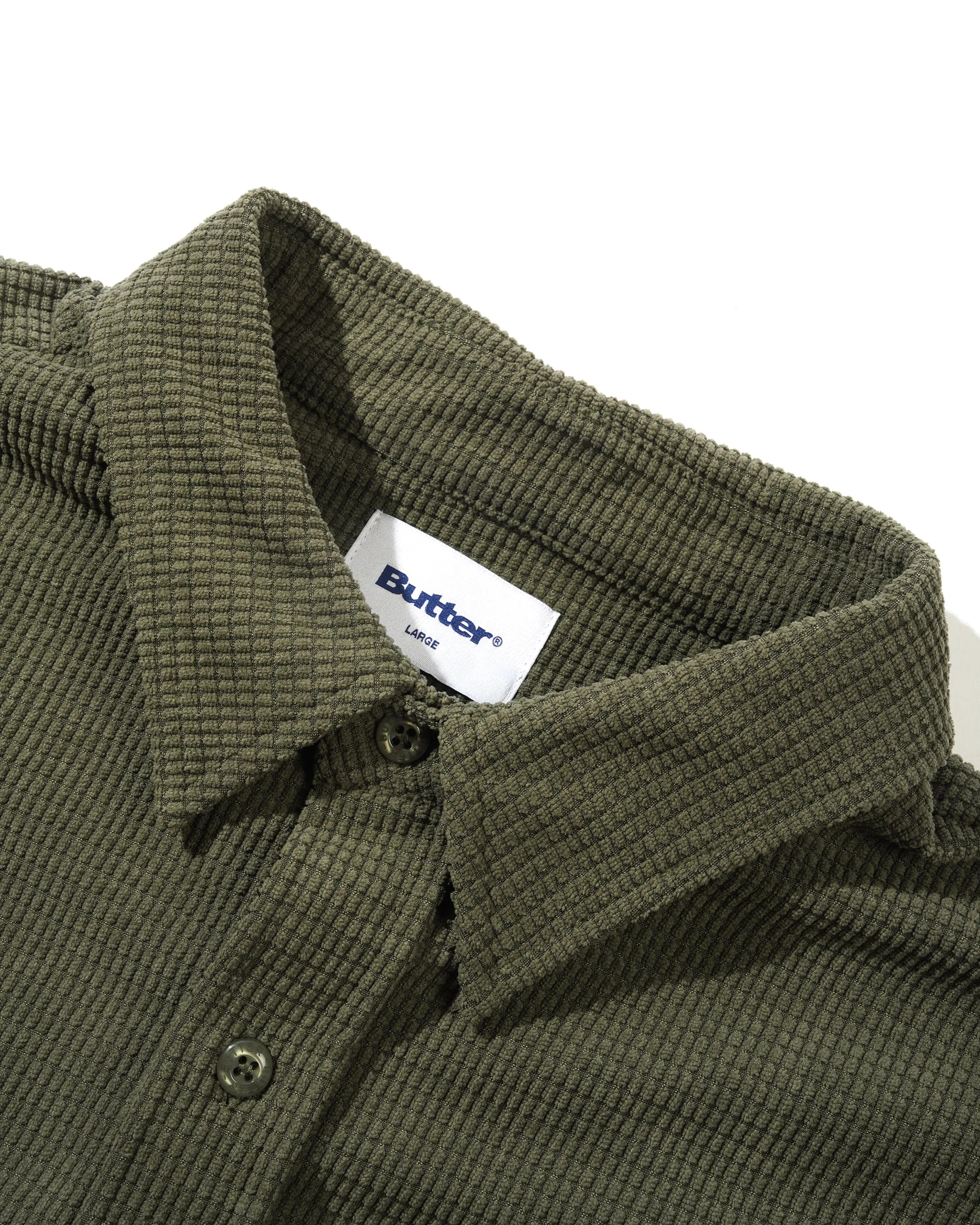 Grid Cord Overshirt, Olive sold by Butter product image thumbnail 4