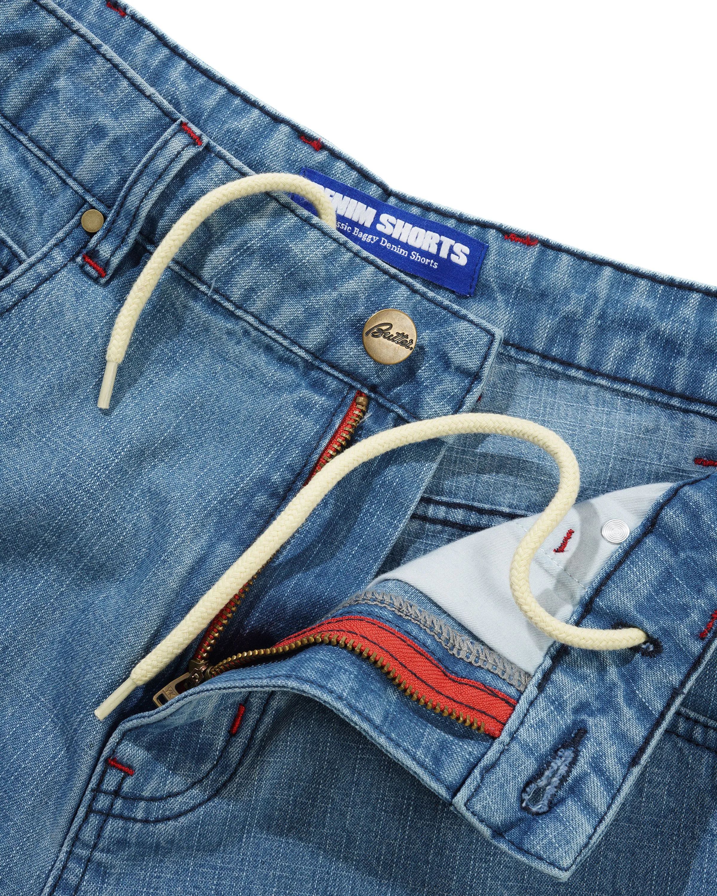 Blotch Denim Shorts, Streaky Blue sold by Butter product image thumbnail 4