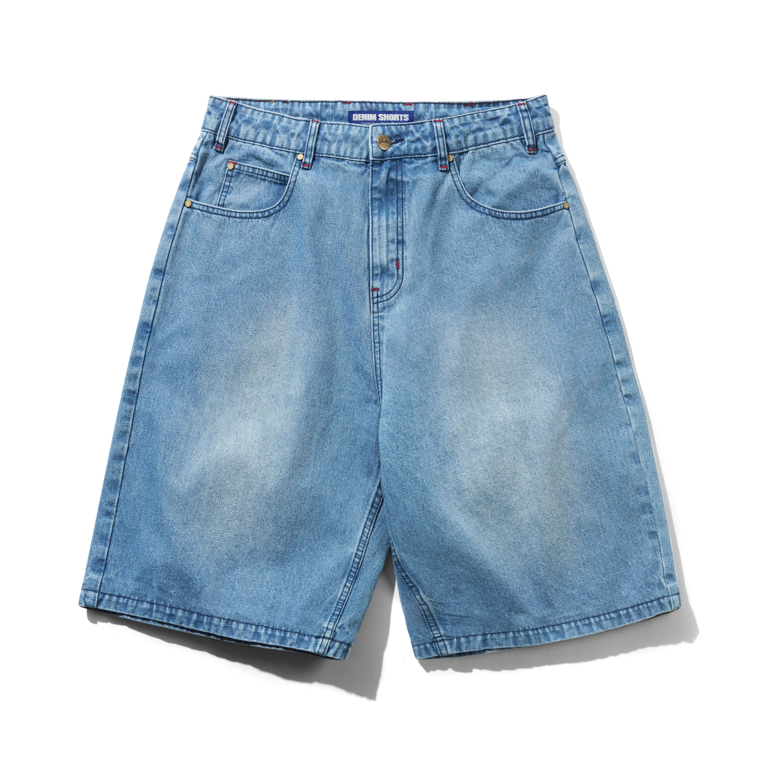 Blotch Denim Shorts, Streaky Blue sold by Butter
