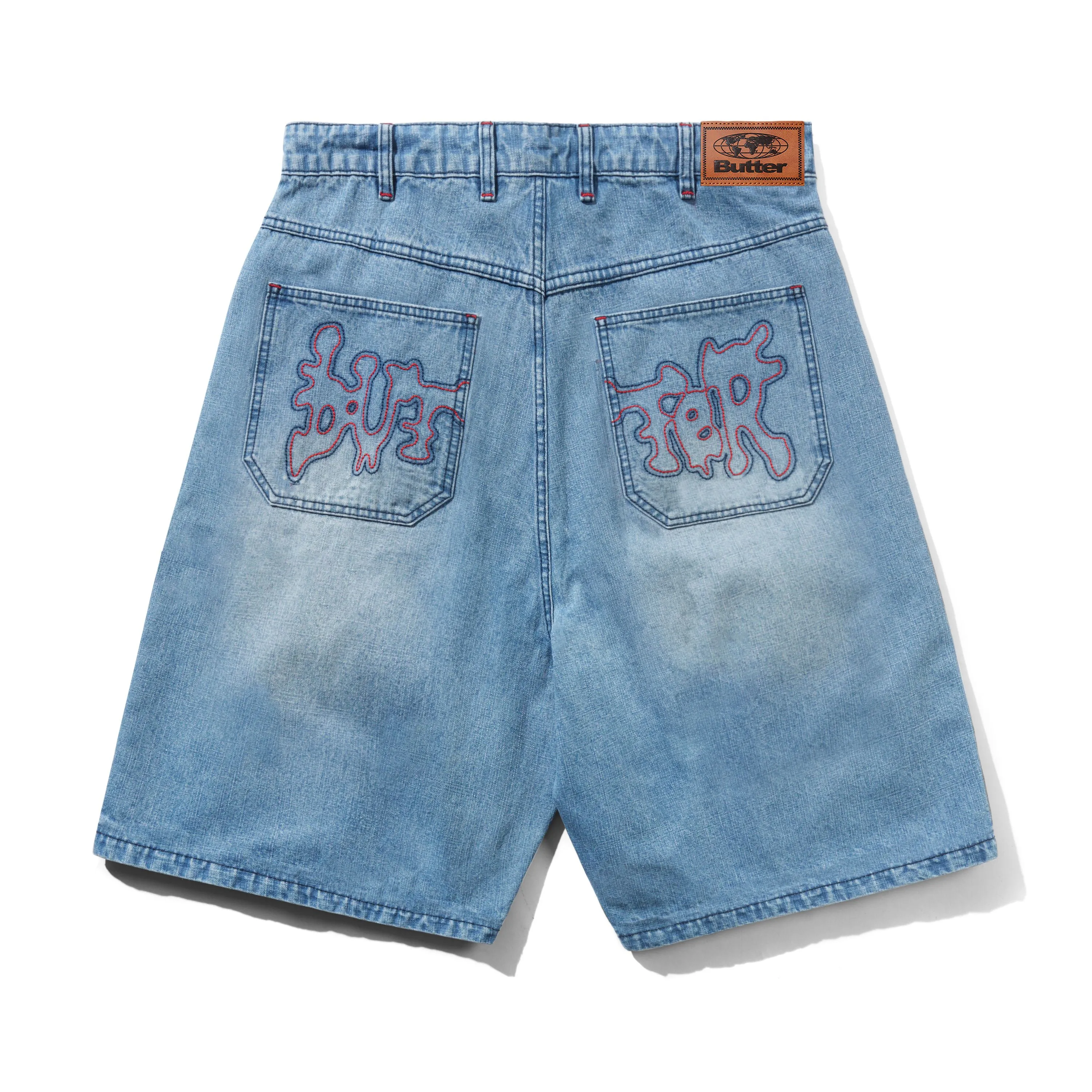 Blotch Denim Shorts, Streaky Blue sold by Butter product image thumbnail 2