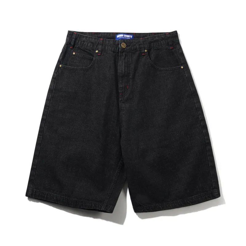 Blotch Denim Shorts, Streaky Black sold by Butter