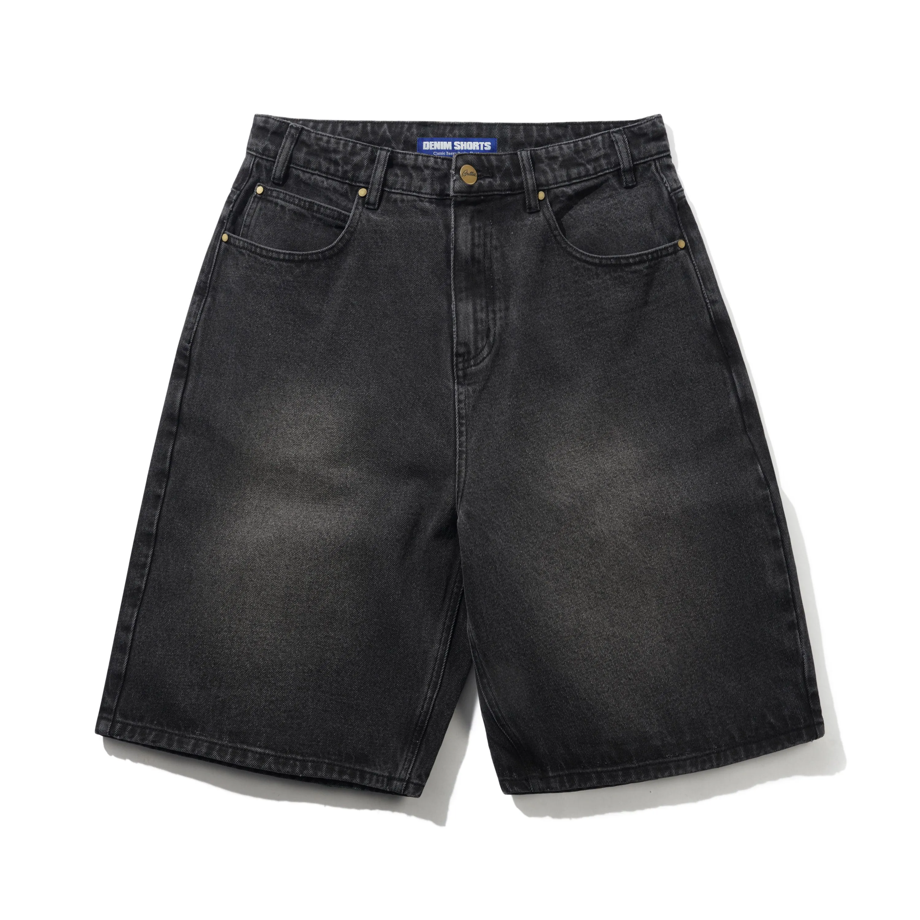 Baggy Denim Shorts, Distressed Black sold by Butter