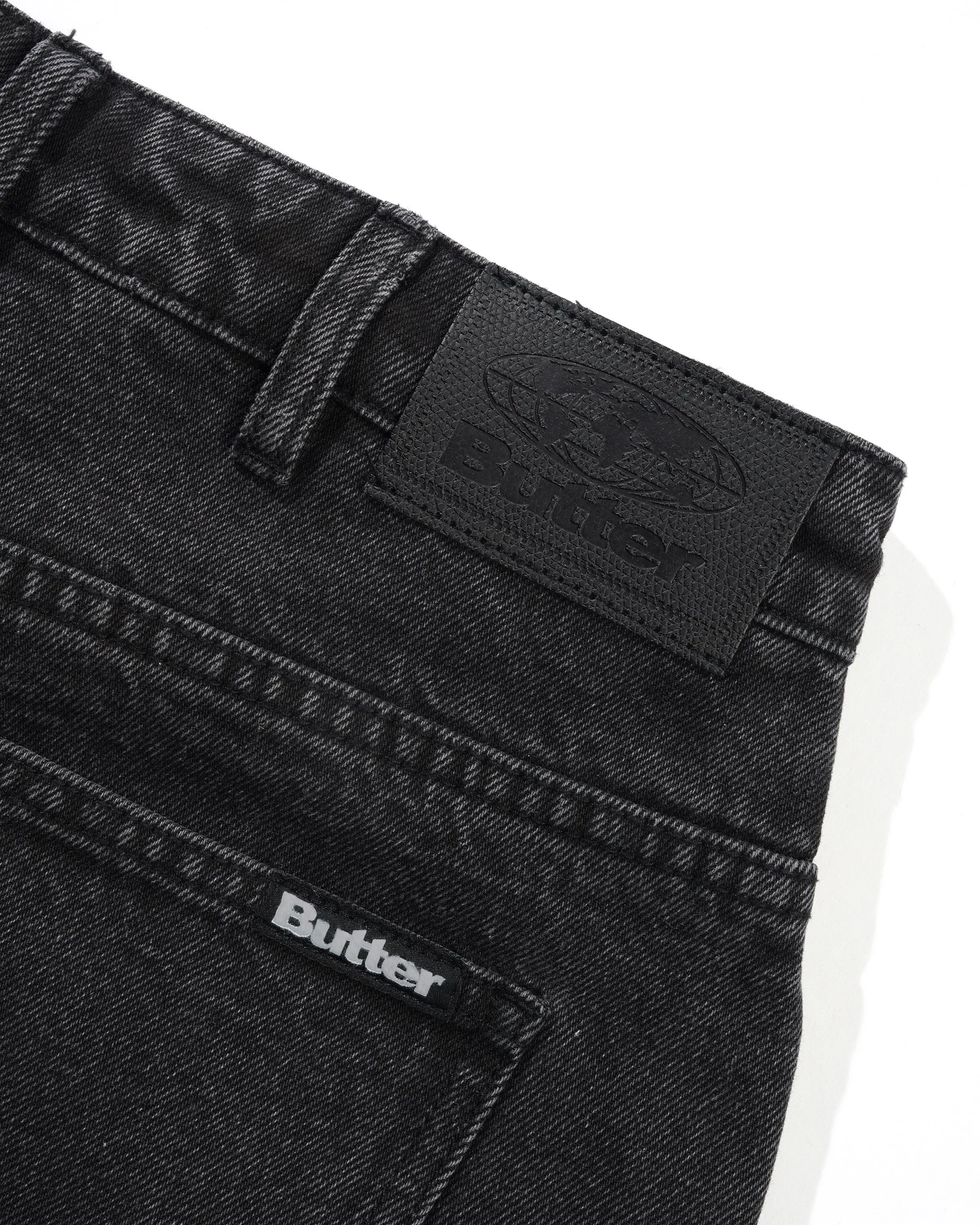 Baggy Denim Shorts, Distressed Black sold by Butter product image thumbnail 5