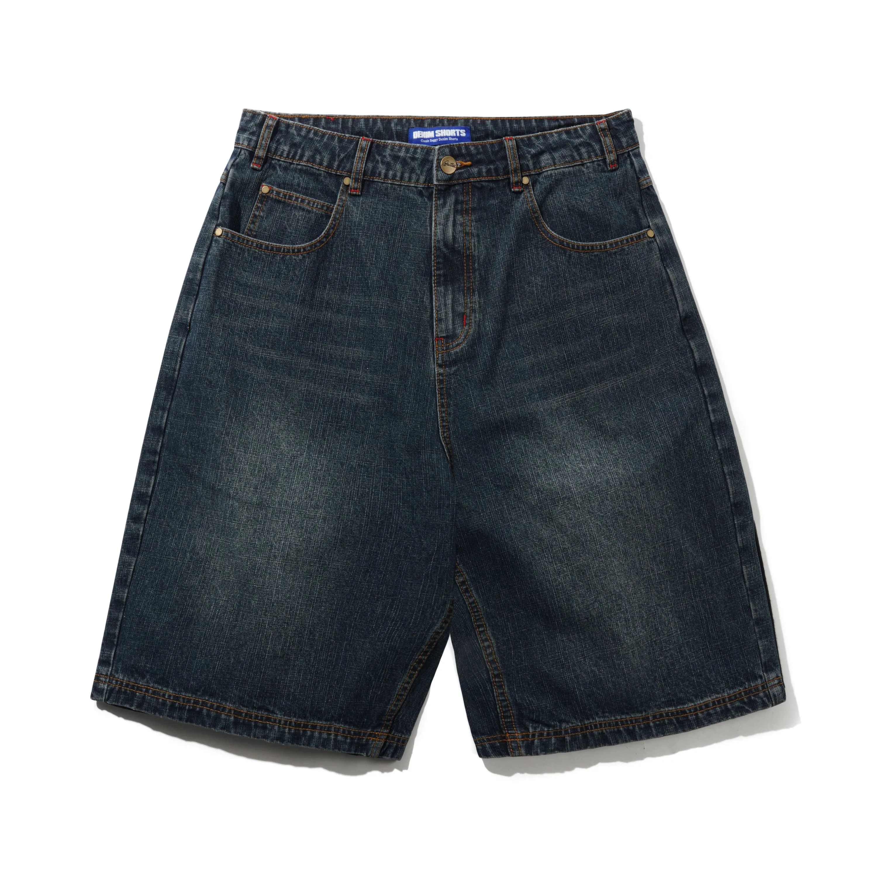 Blotch Denim Shorts, Streaky Navy sold by Butter