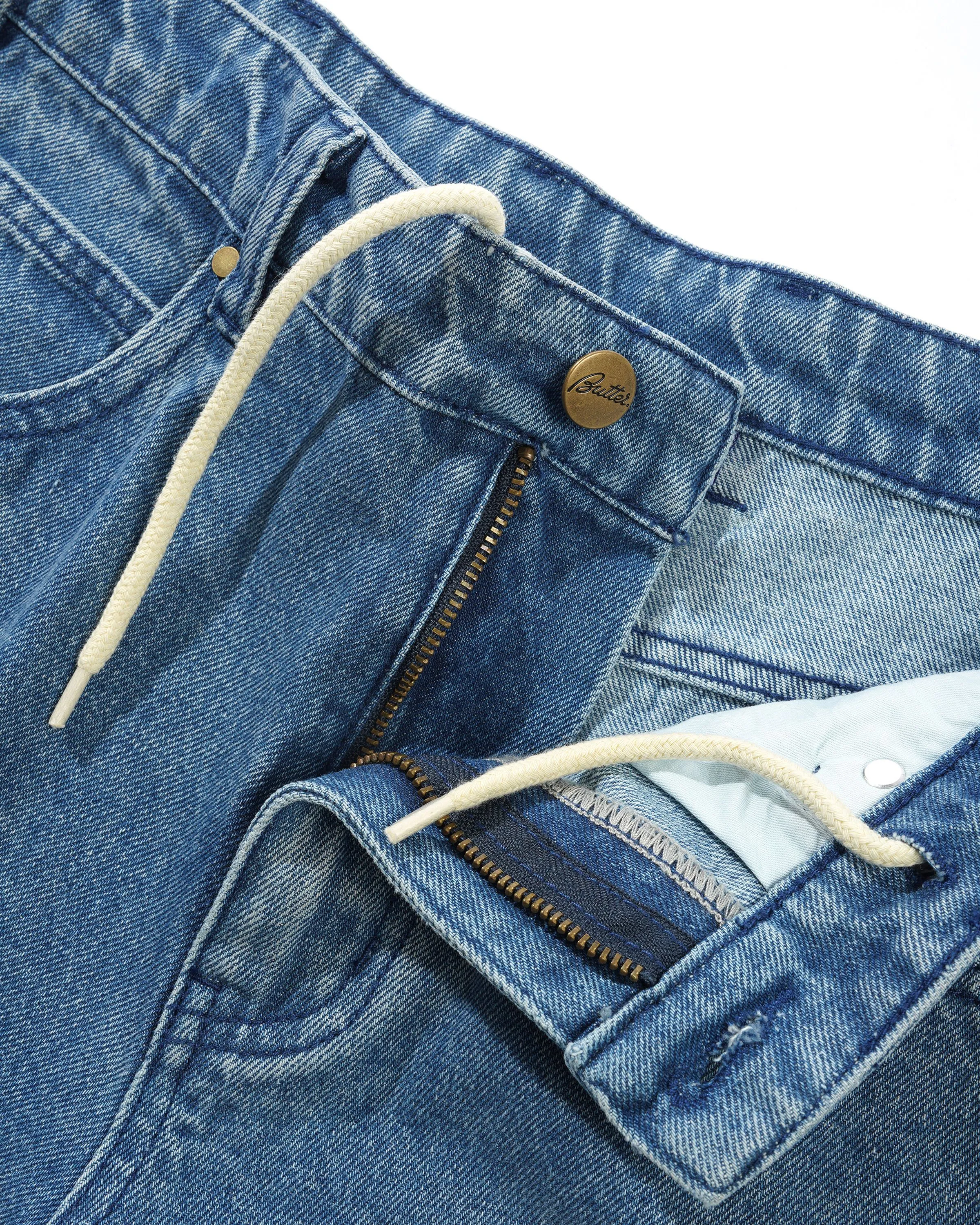 Straight Leg Denim Jeans, Distressed Indigo sold by Butter product image thumbnail 5