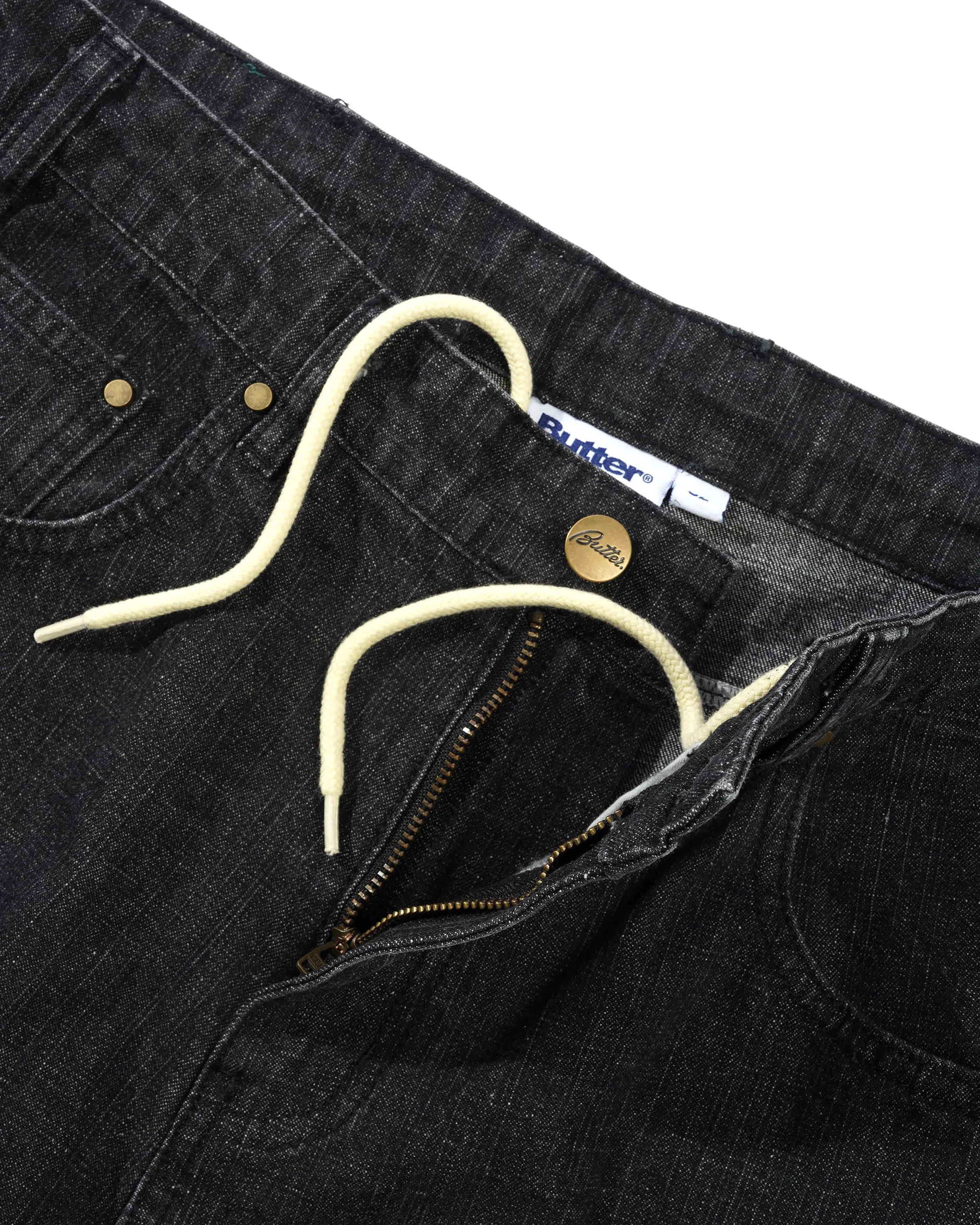 Wide Cut Denim Jeans, Streaky Black Wash sold by Butter product image thumbnail 5