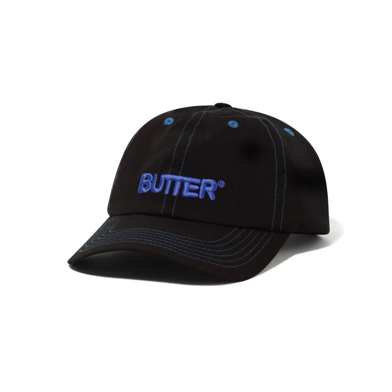Nylon Rounded Logo 6 Panel Cap, Black sold by Butter