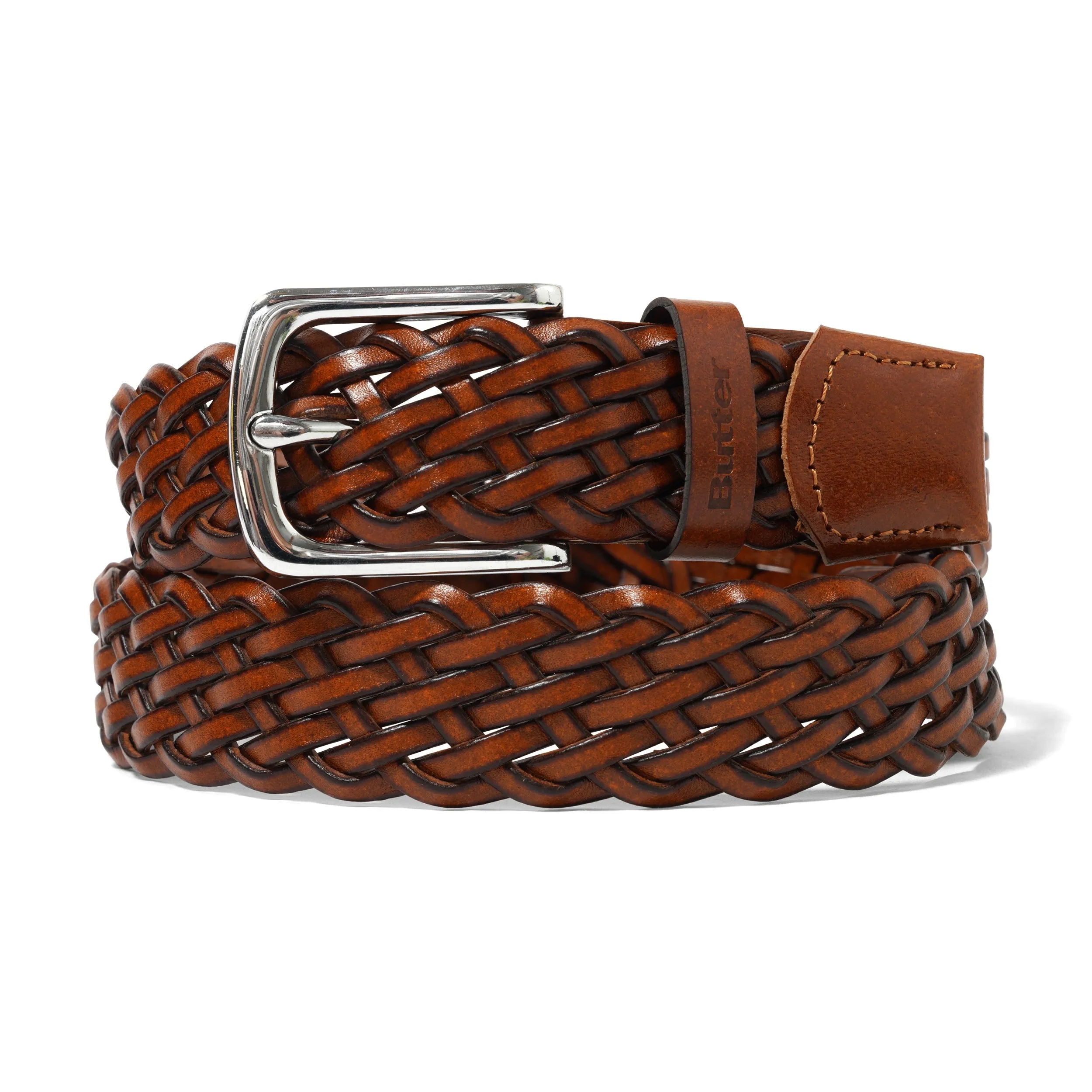 Leather Braided Belt, Brown sold by Butter