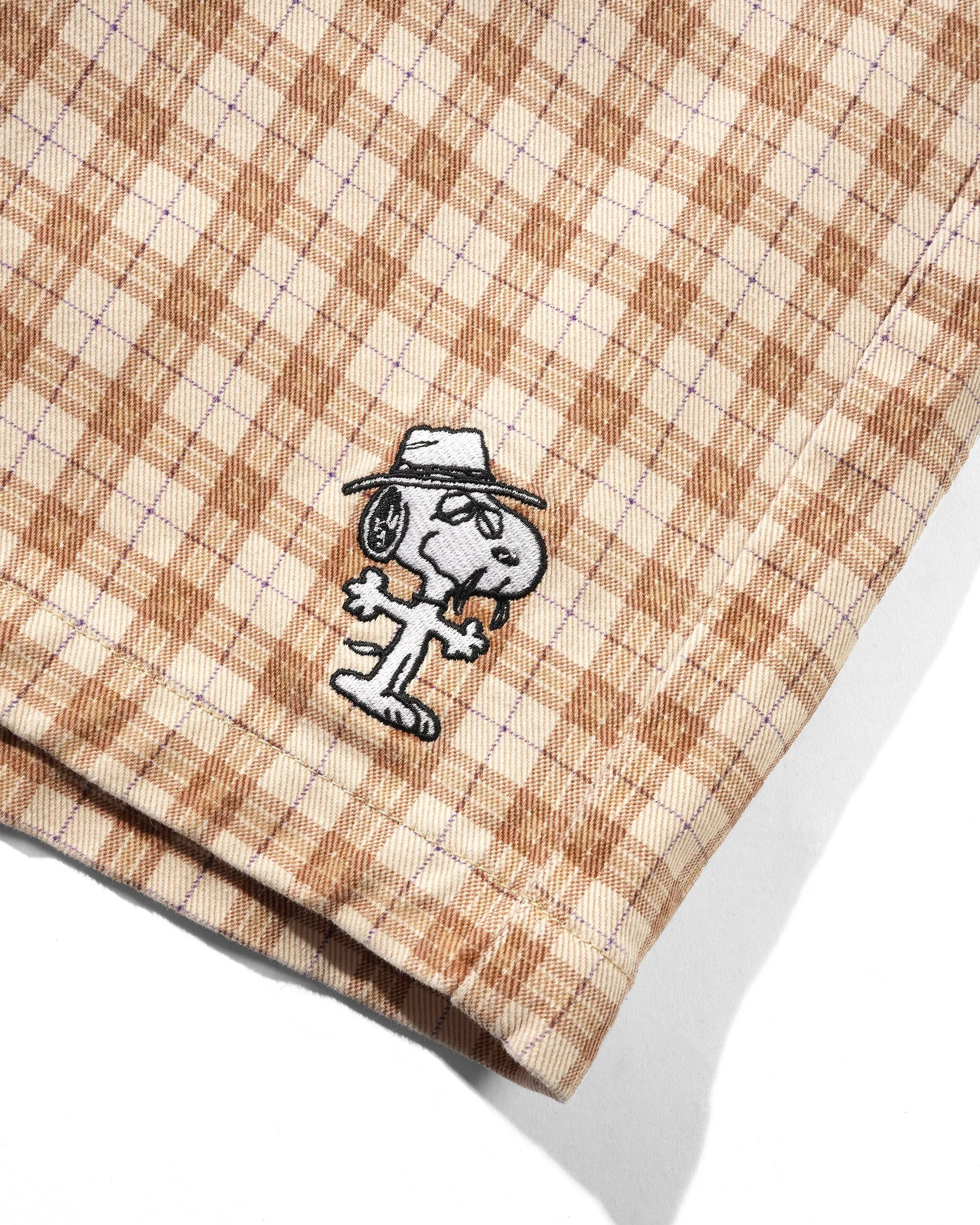 Spike Work Shorts, Sandstone Plaid sold by Butter product image thumbnail 5